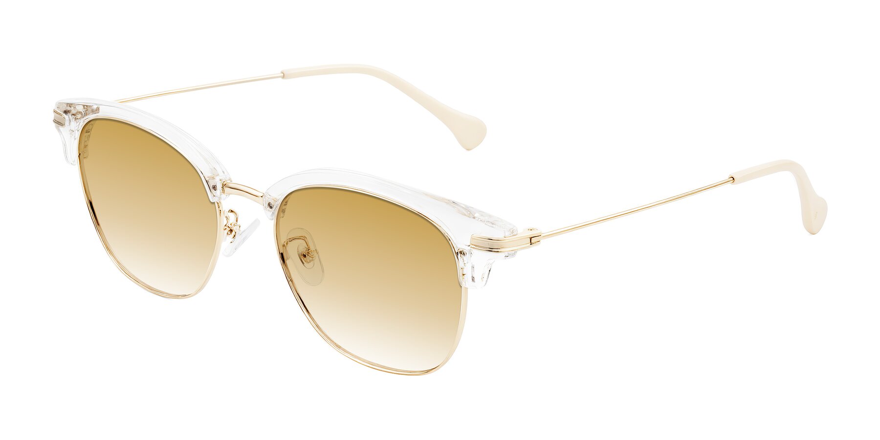 Angle of Obrien in Clear/Gold with Champagne Gradient Lenses