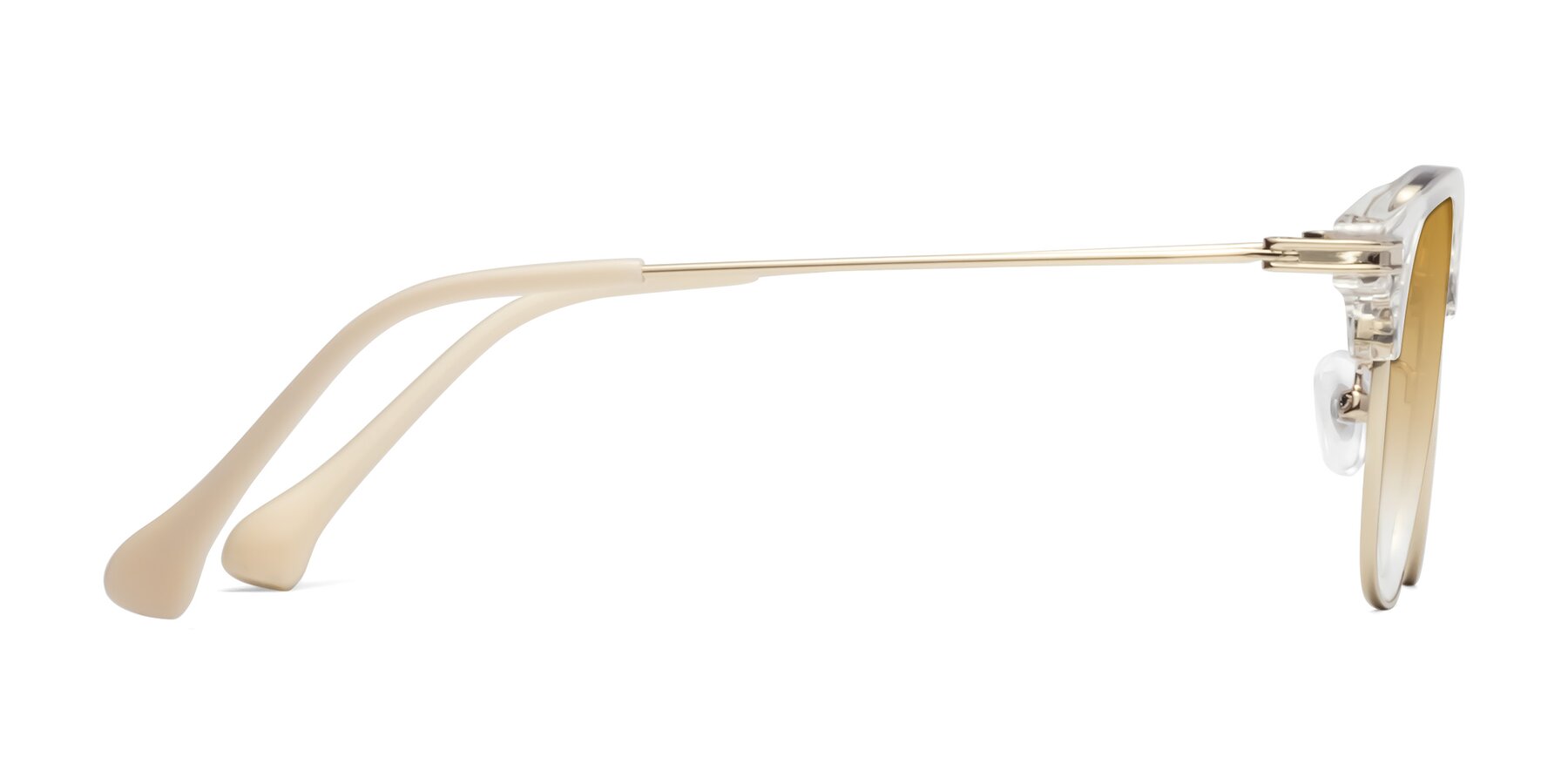 Side of Obrien in Clear-Gold with Champagne Gradient Lenses