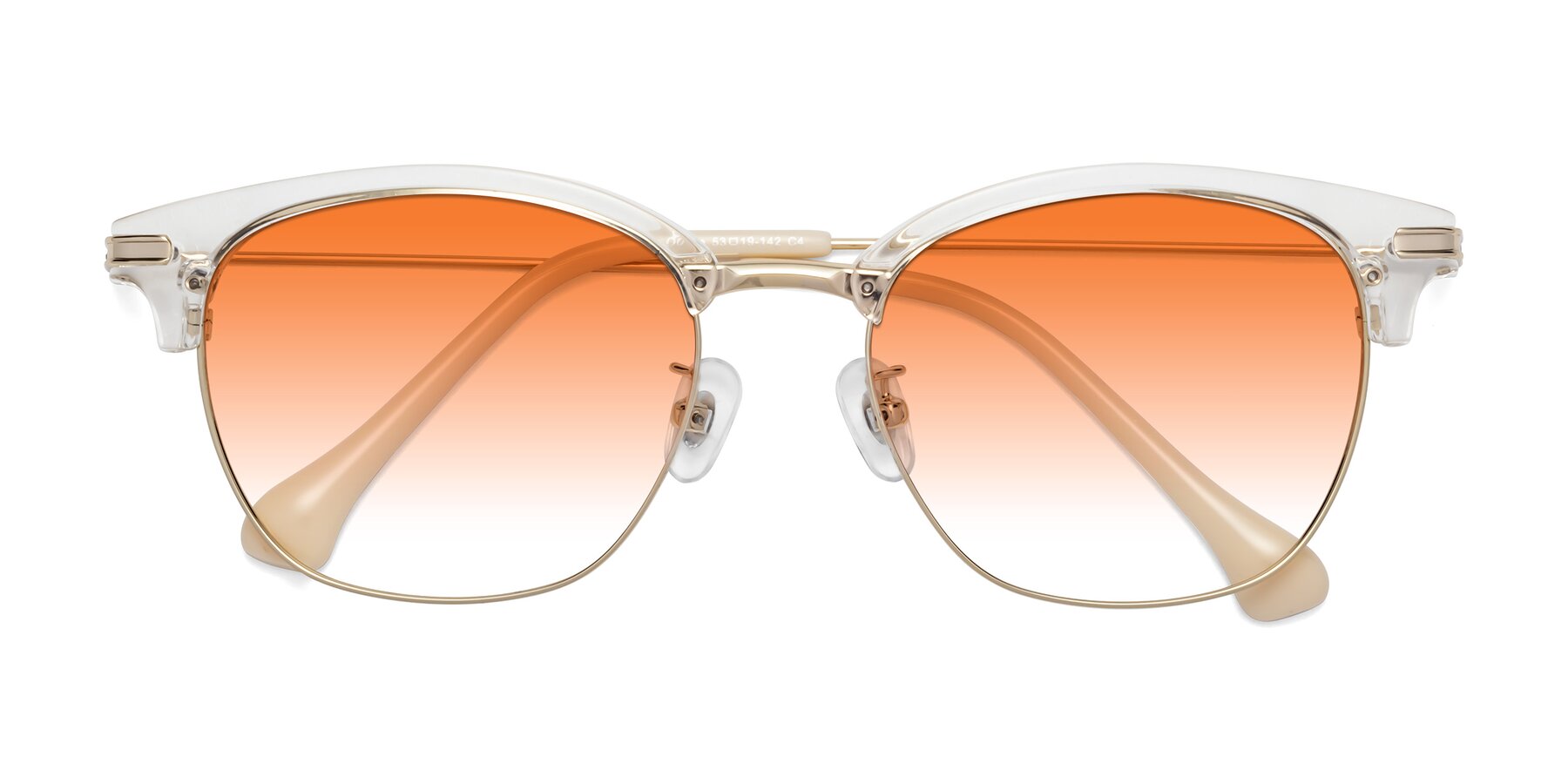 Folded Front of Obrien in Clear-Gold with Orange Gradient Lenses