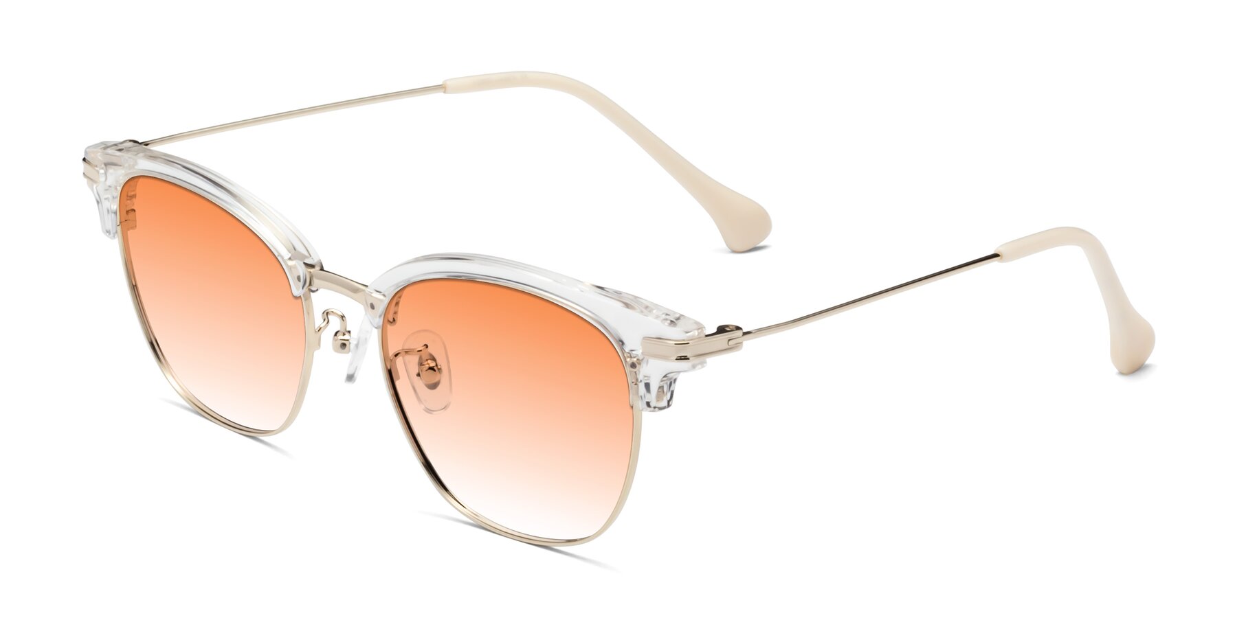 Angle of Obrien in Clear-Gold with Orange Gradient Lenses