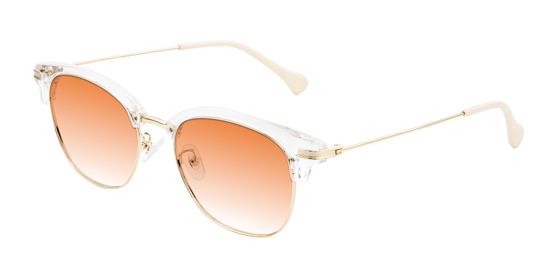 Angle of Obrien in Clear/Gold with Orange Gradient Lenses