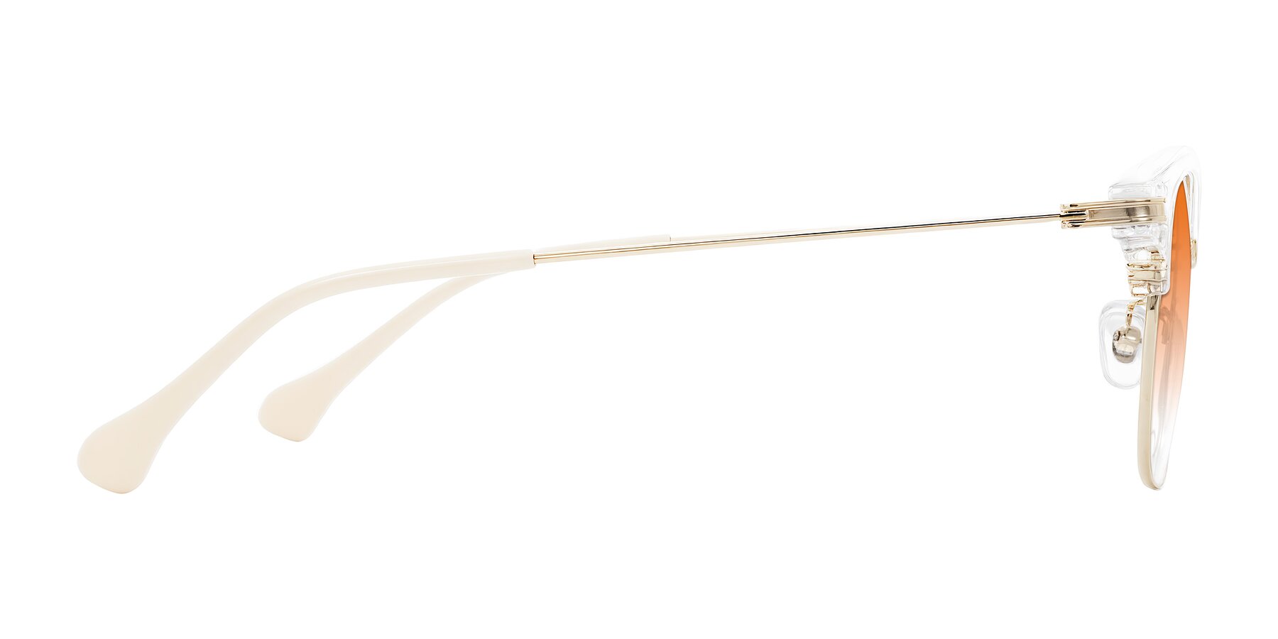 Side of Obrien in Clear/Gold with Orange Gradient Lenses