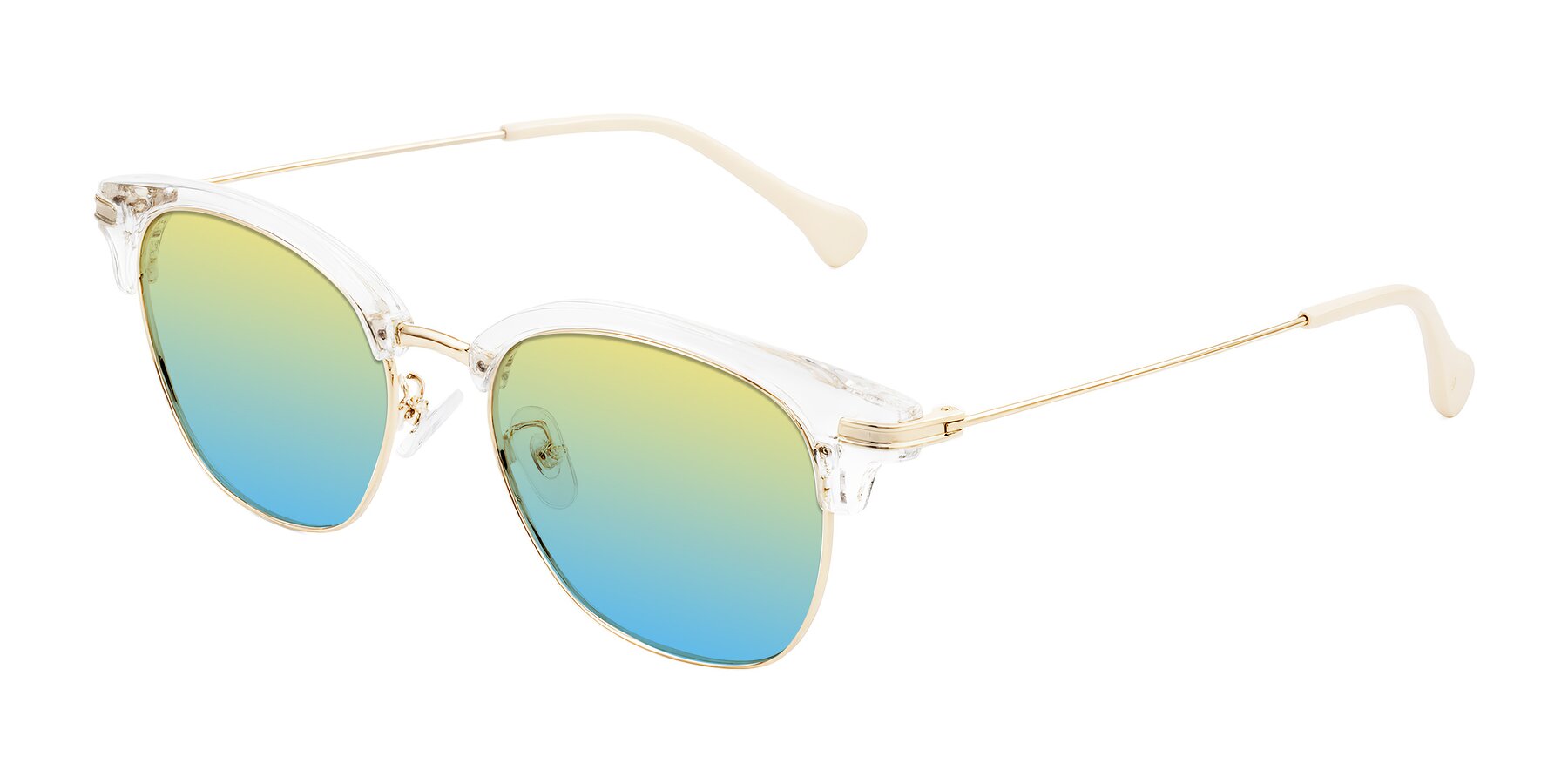 Angle of Obrien in Clear/Gold with Yellow / Blue Gradient Lenses