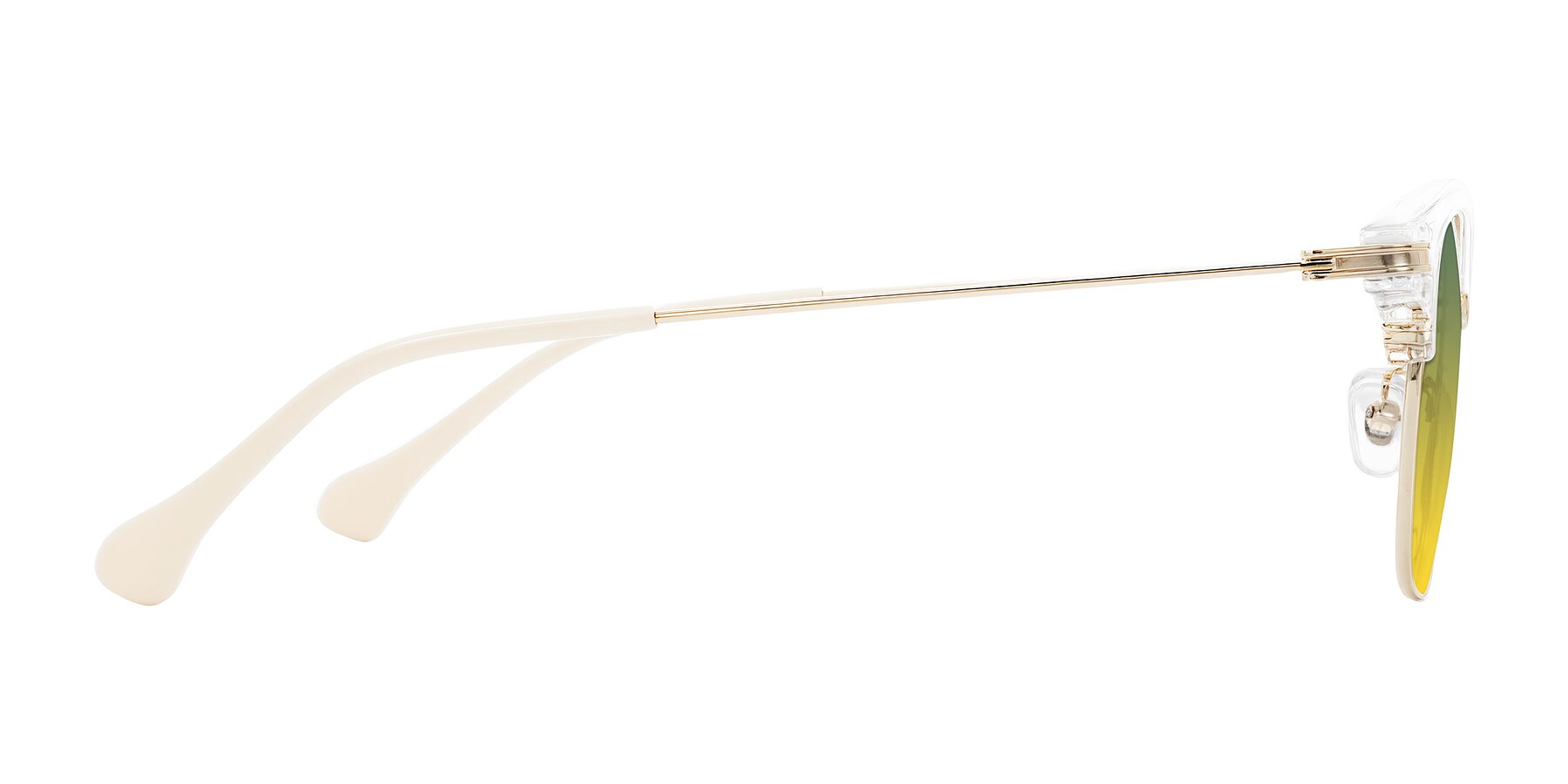 Side of Obrien in Clear/Gold with Green / Yellow Gradient Lenses