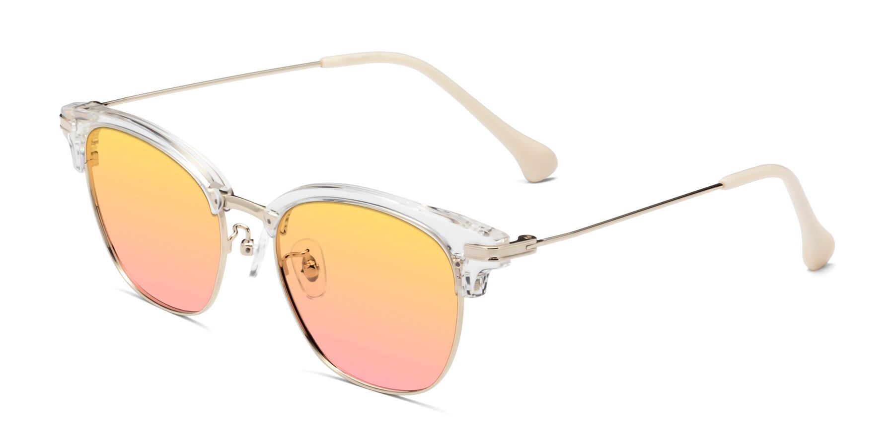 Angle of Obrien in Clear-Gold with Yellow / Pink Gradient Lenses