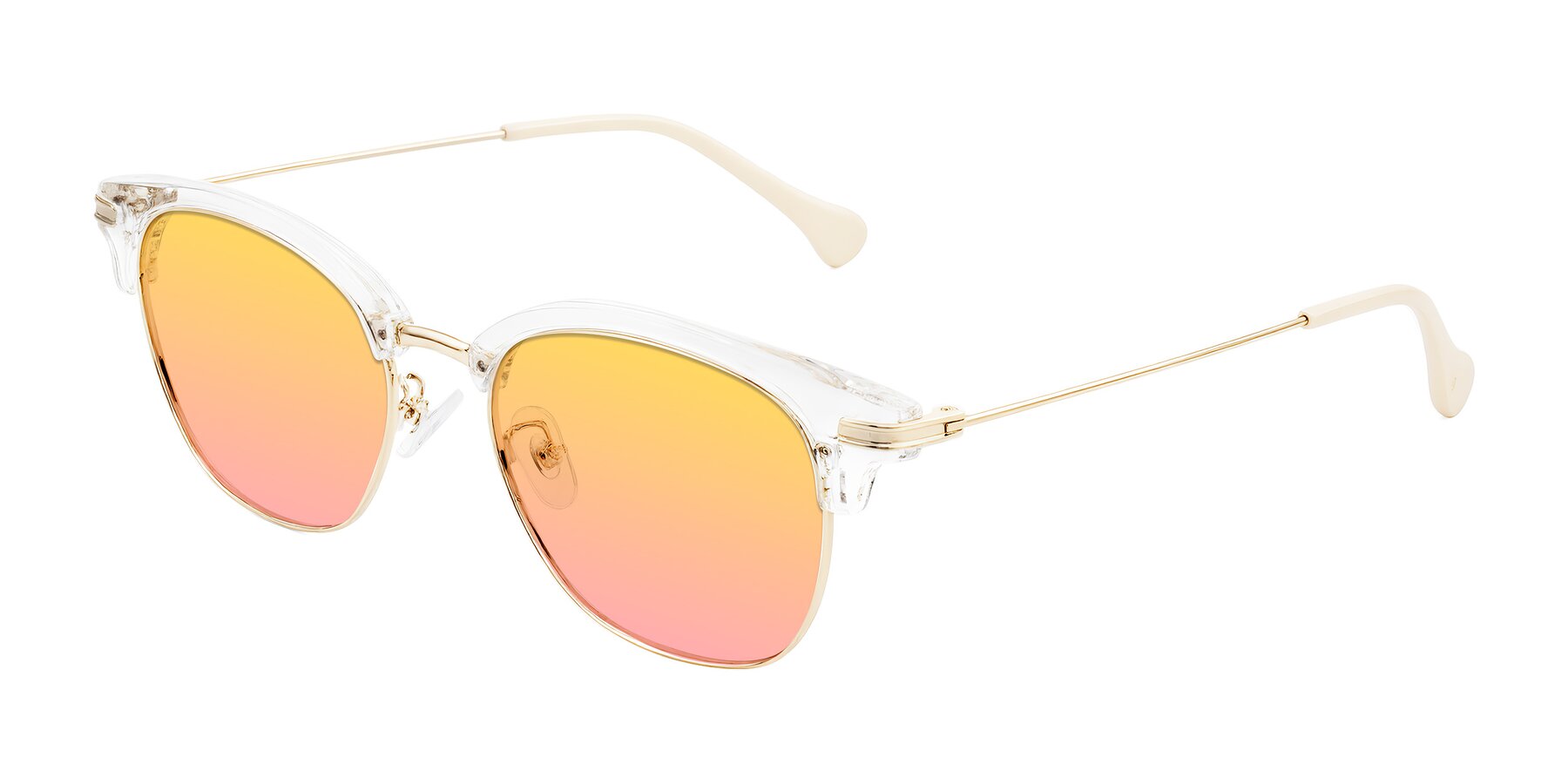 Angle of Obrien in Clear/Gold with Yellow / Pink Gradient Lenses