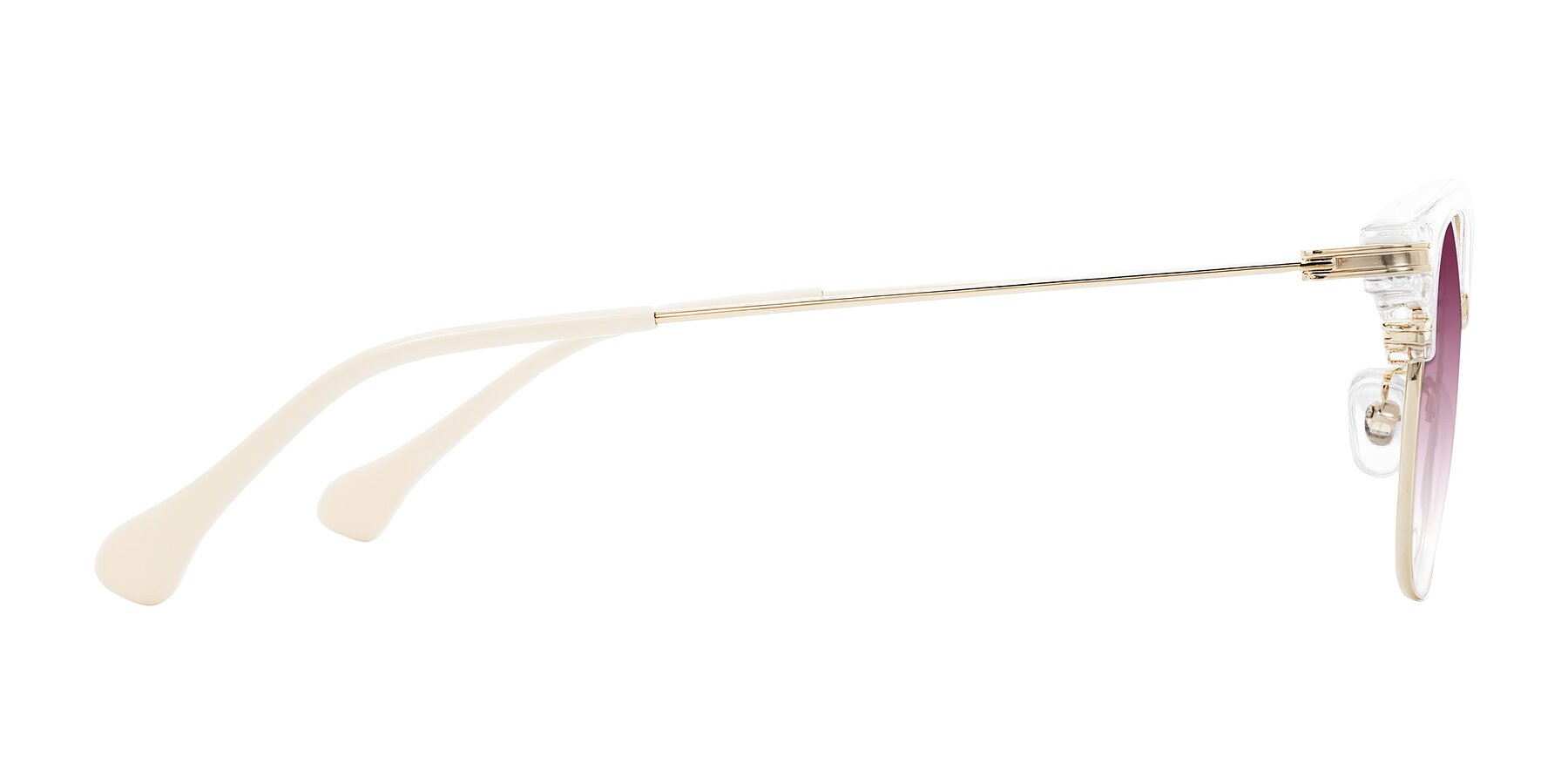 Side of Obrien in Clear/Gold with Wine Gradient Lenses