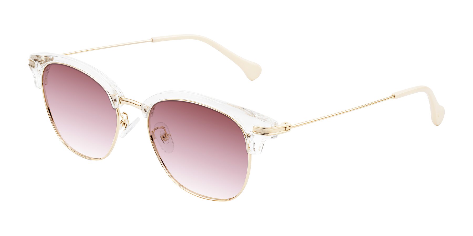 Angle of Obrien in Clear/Gold with Garnet Gradient Lenses