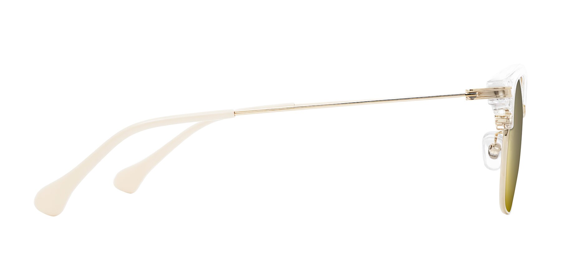 Side of Obrien in Clear/Gold with Gold Mirrored Lenses