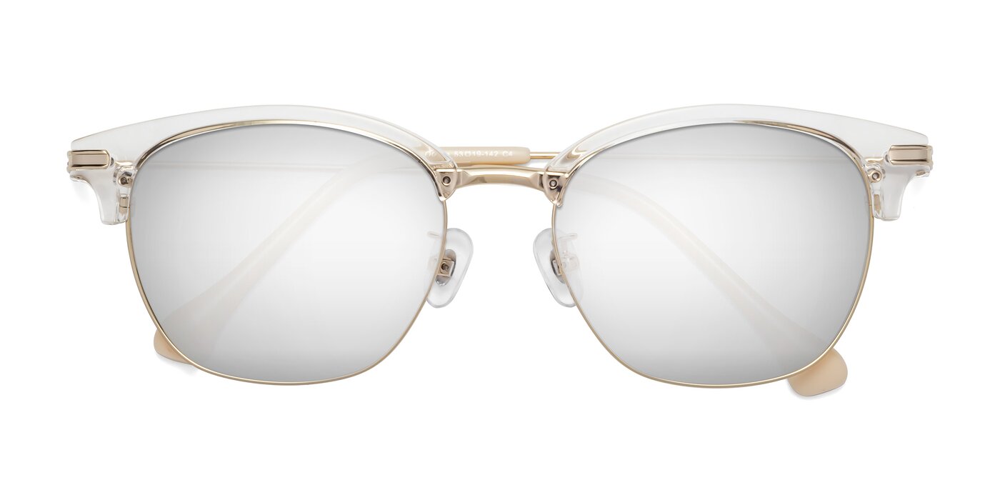Obrien - Clear / Gold Flash Mirrored Sunglasses