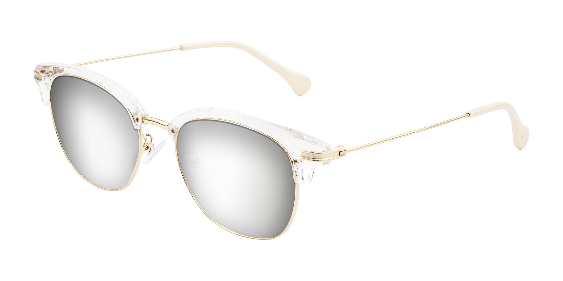 Angle of Obrien in Clear/Gold with Silver Mirrored Lenses