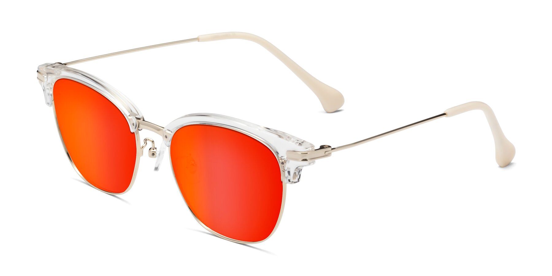 Angle of Obrien in Clear-Gold with Red Gold Mirrored Lenses