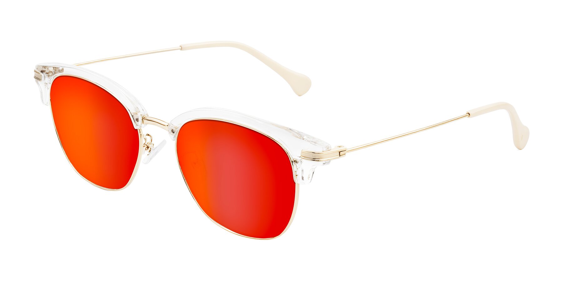 Angle of Obrien in Clear/Gold with Red Gold Mirrored Lenses