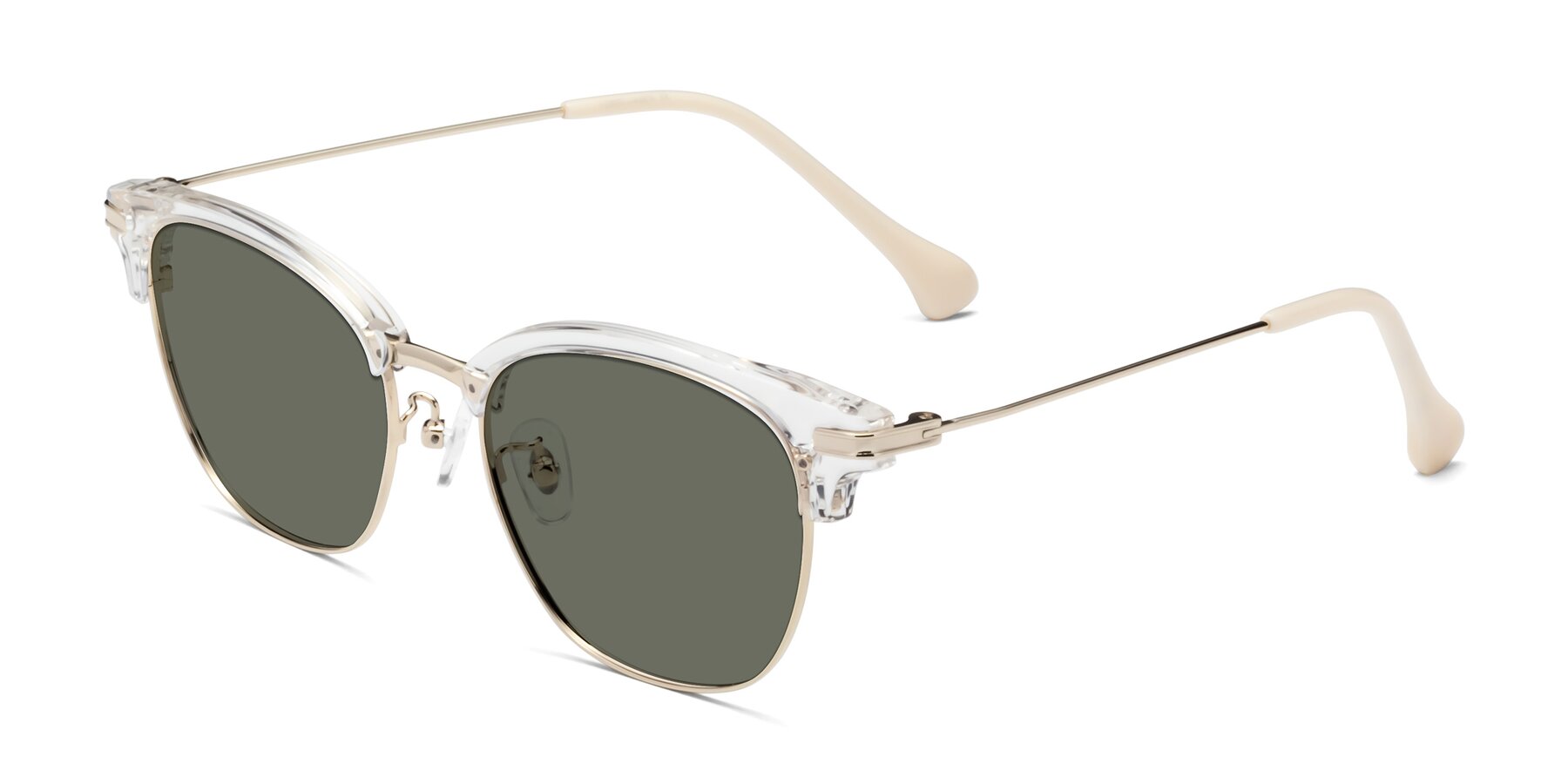 Angle of Obrien in Clear-Gold with Gray Polarized Lenses