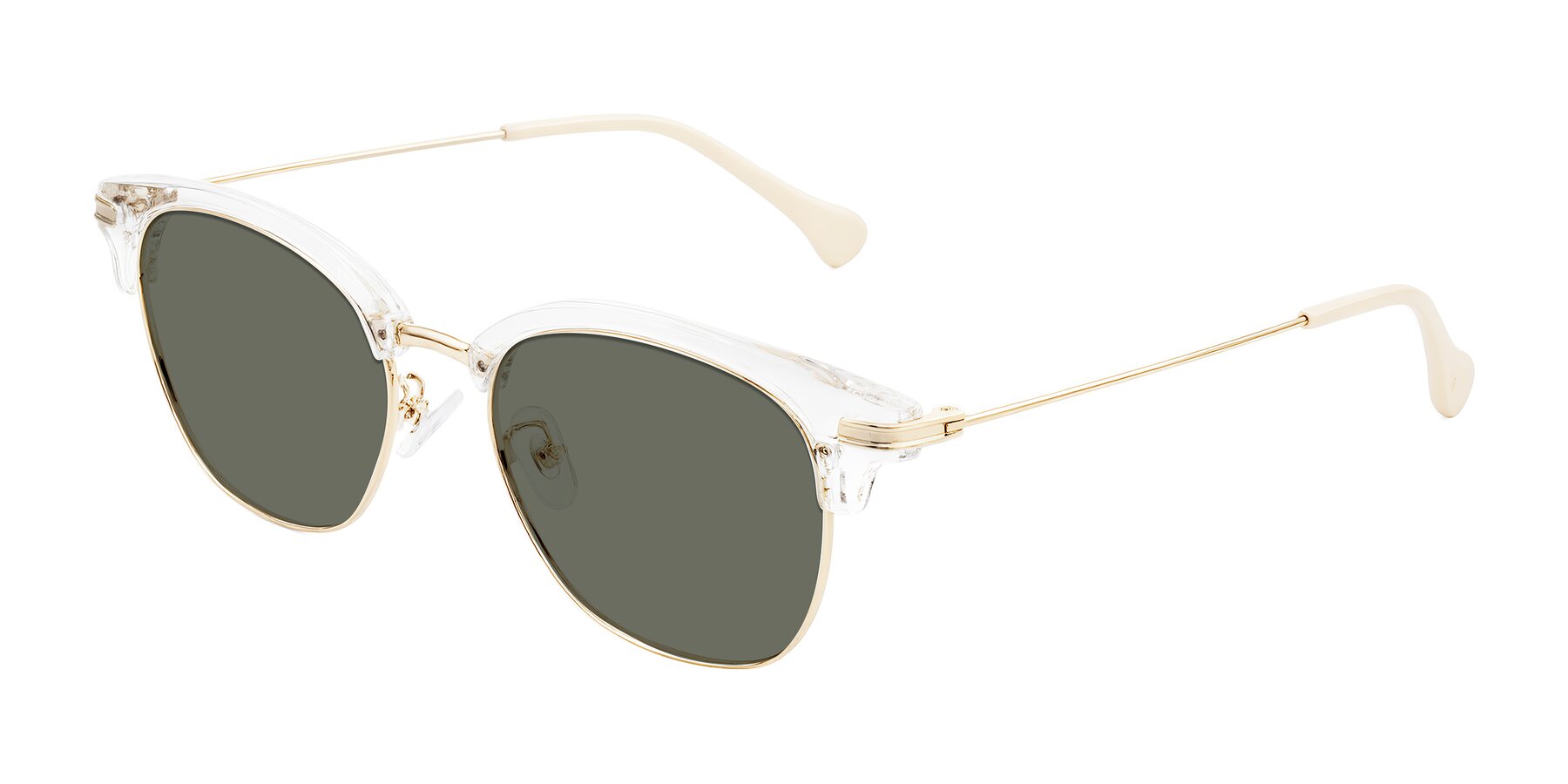 Angle of Obrien in Clear/Gold with Gray Polarized Lenses