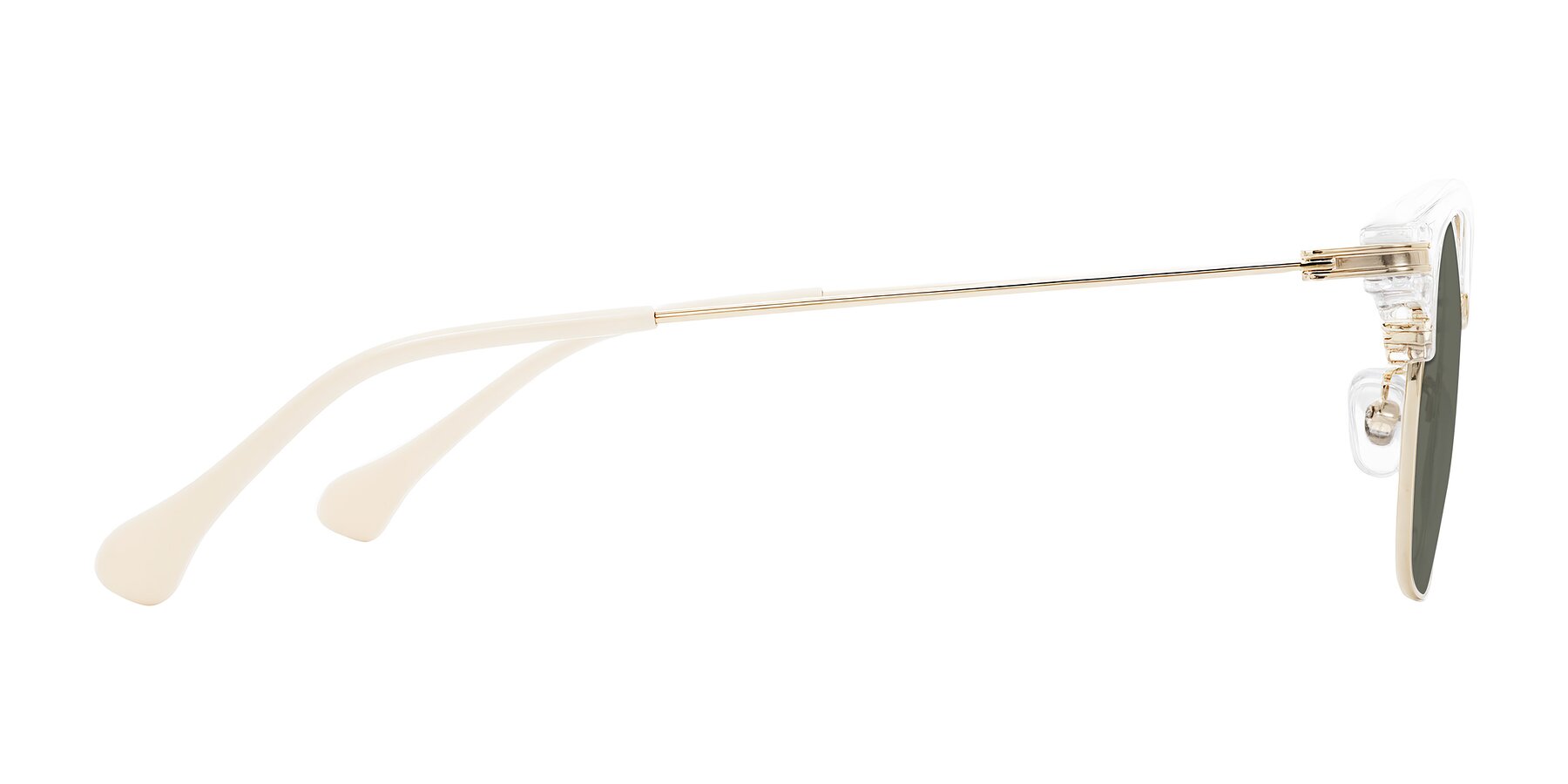 Side of Obrien in Clear/Gold with Gray Polarized Lenses