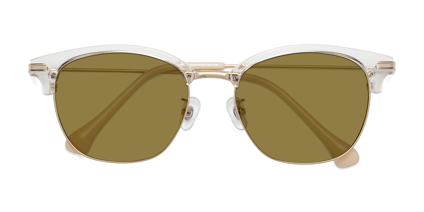 Folded Front of Obrien in Clear-Gold with Brown Polarized Lenses