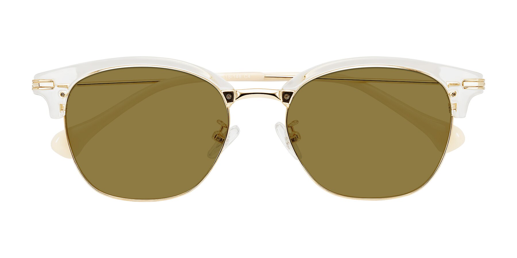 Folded Front of Obrien in Clear/Gold with Brown Polarized Lenses