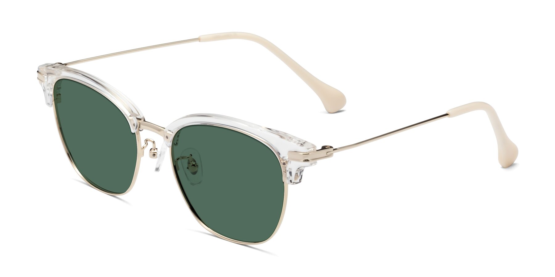 Angle of Obrien in Clear-Gold with Green Polarized Lenses