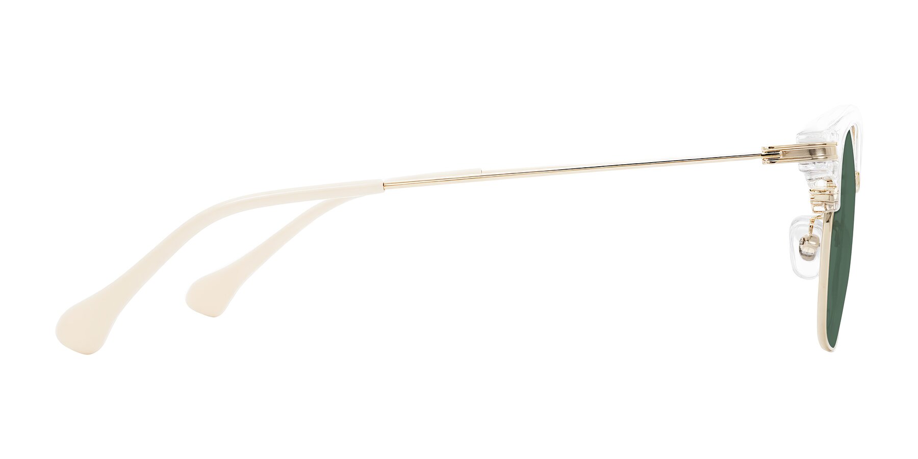 Side of Obrien in Clear/Gold with Green Polarized Lenses