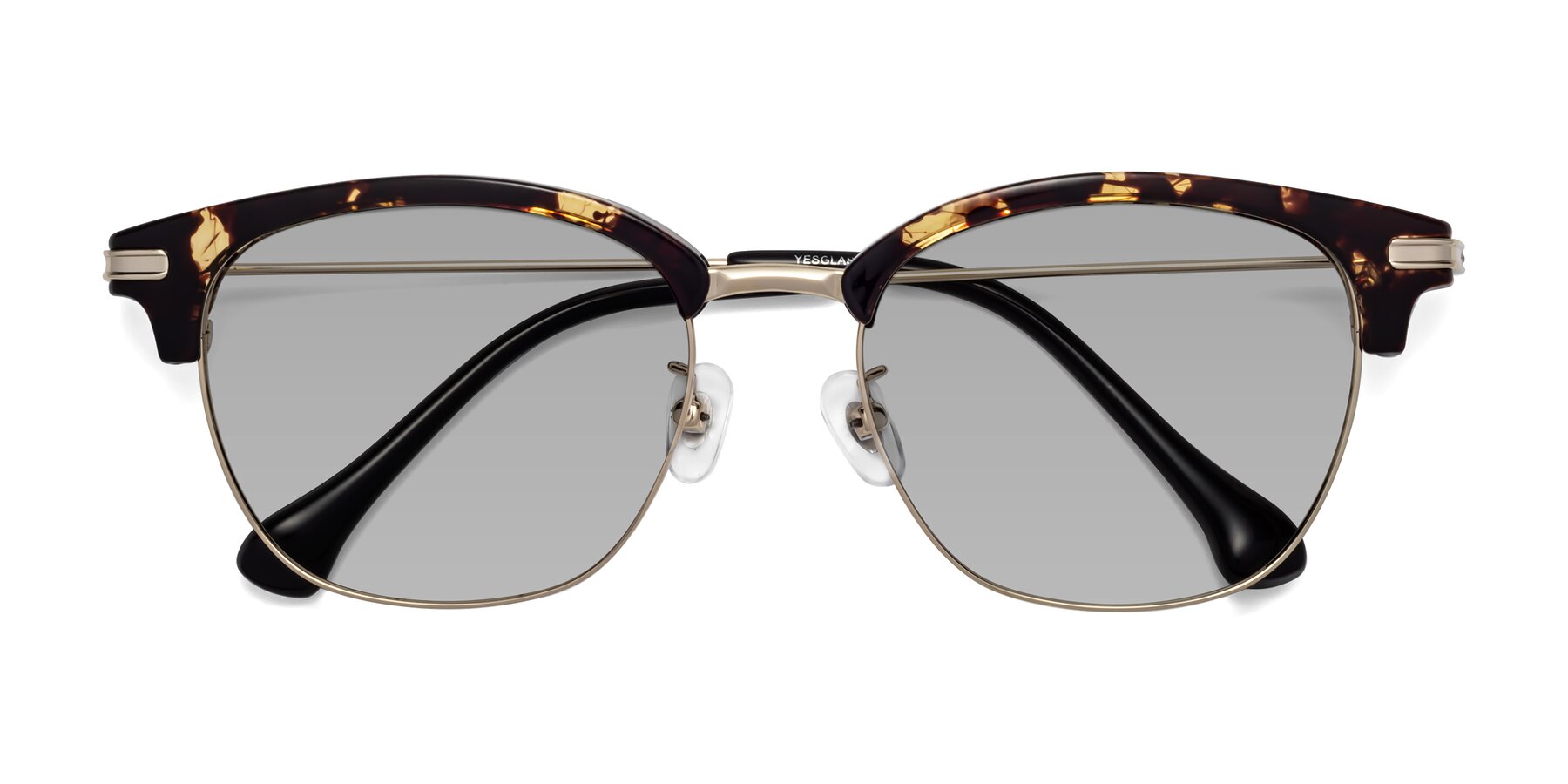 Folded Front of Obrien in Tortoise with Light Gray Tinted Lenses