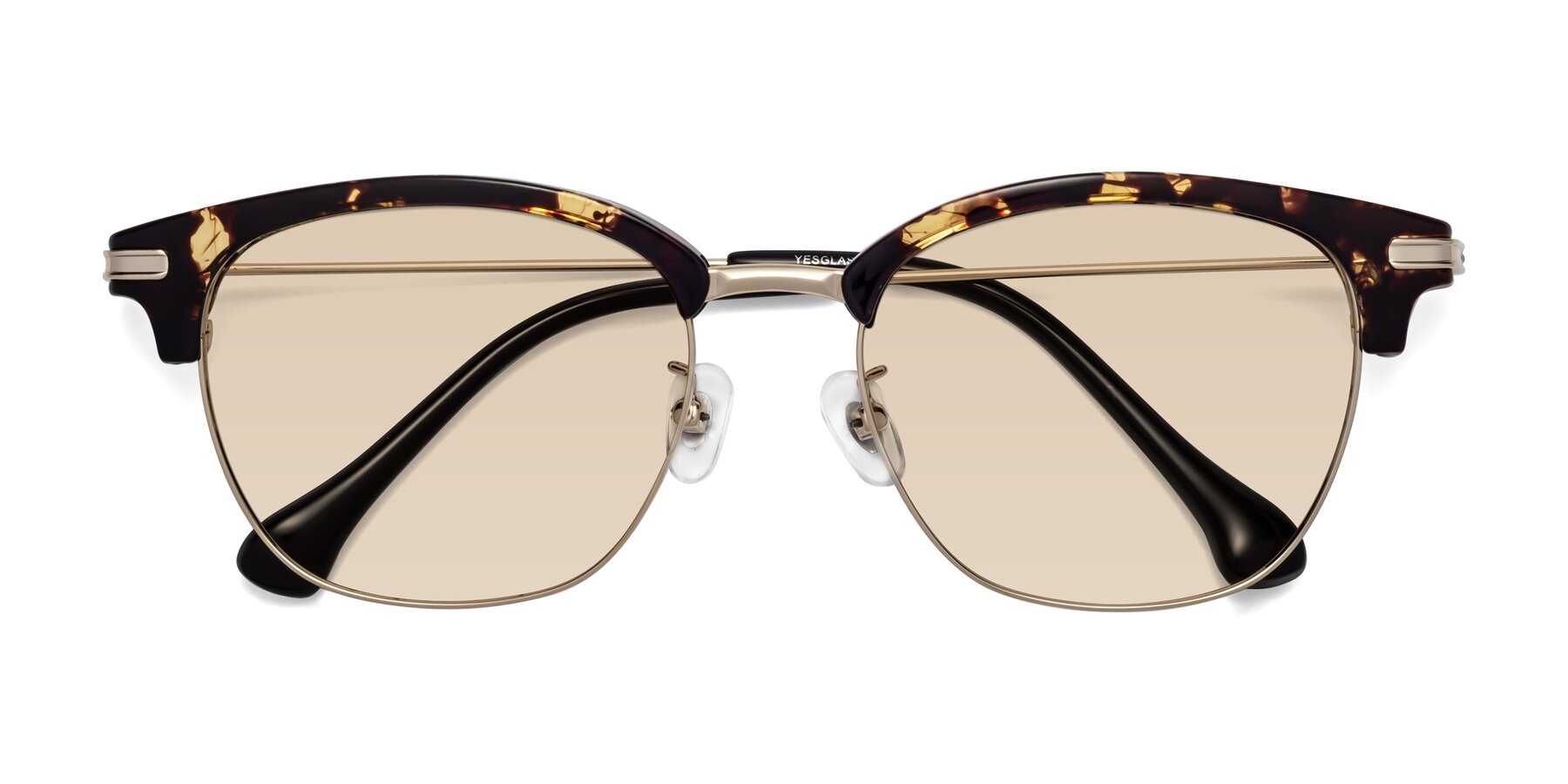 Folded Front of Obrien in Tortoise with Light Brown Tinted Lenses