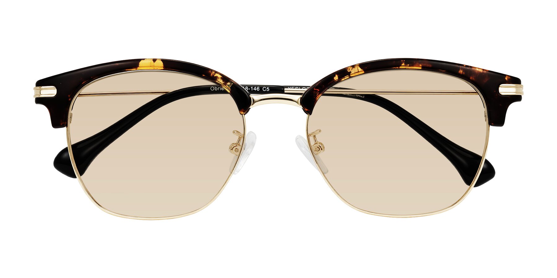 Folded Front of Obrien in Tortoise with Light Brown Tinted Lenses