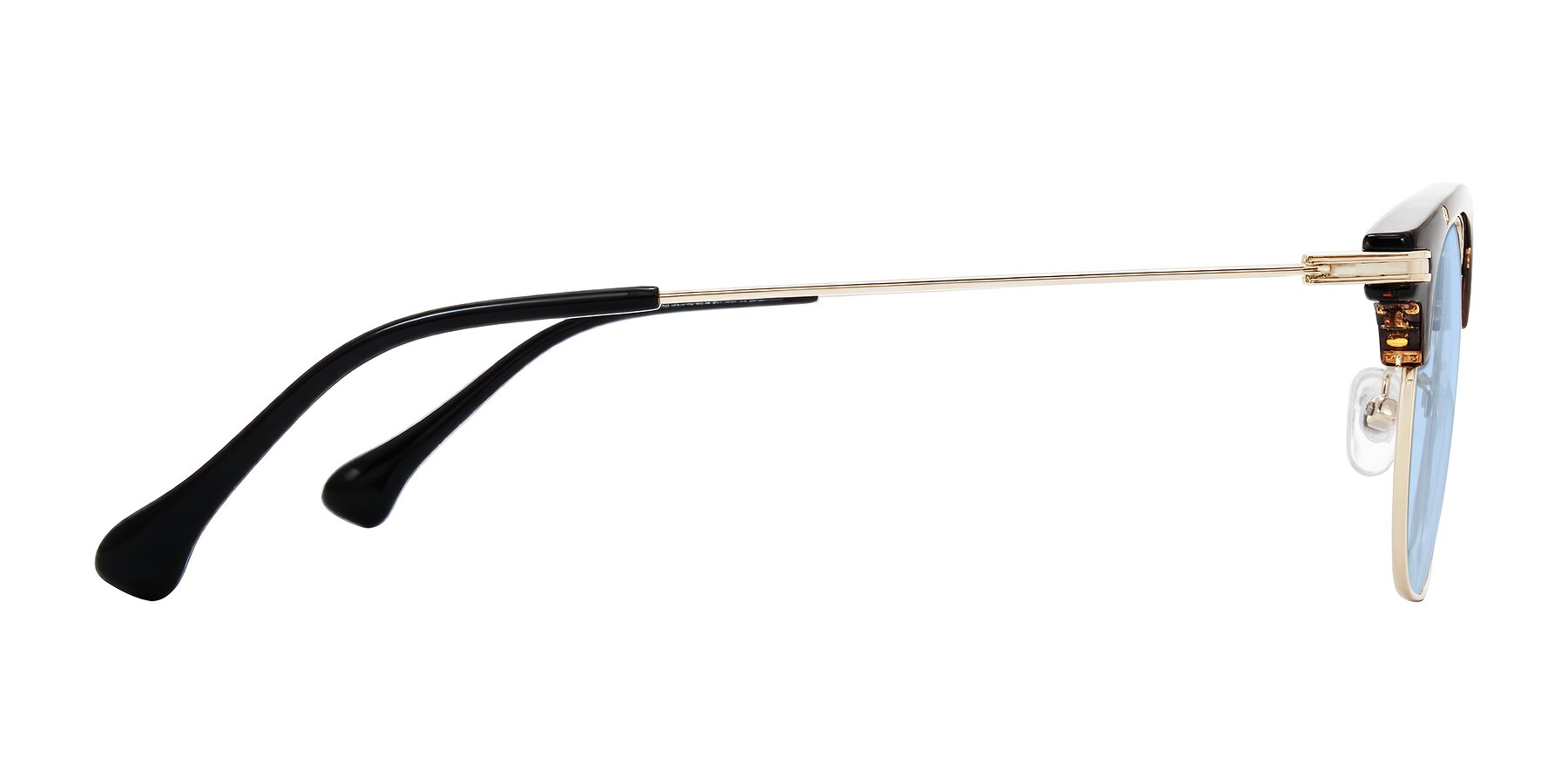 Side of Obrien in Tortoise with Light Blue Tinted Lenses