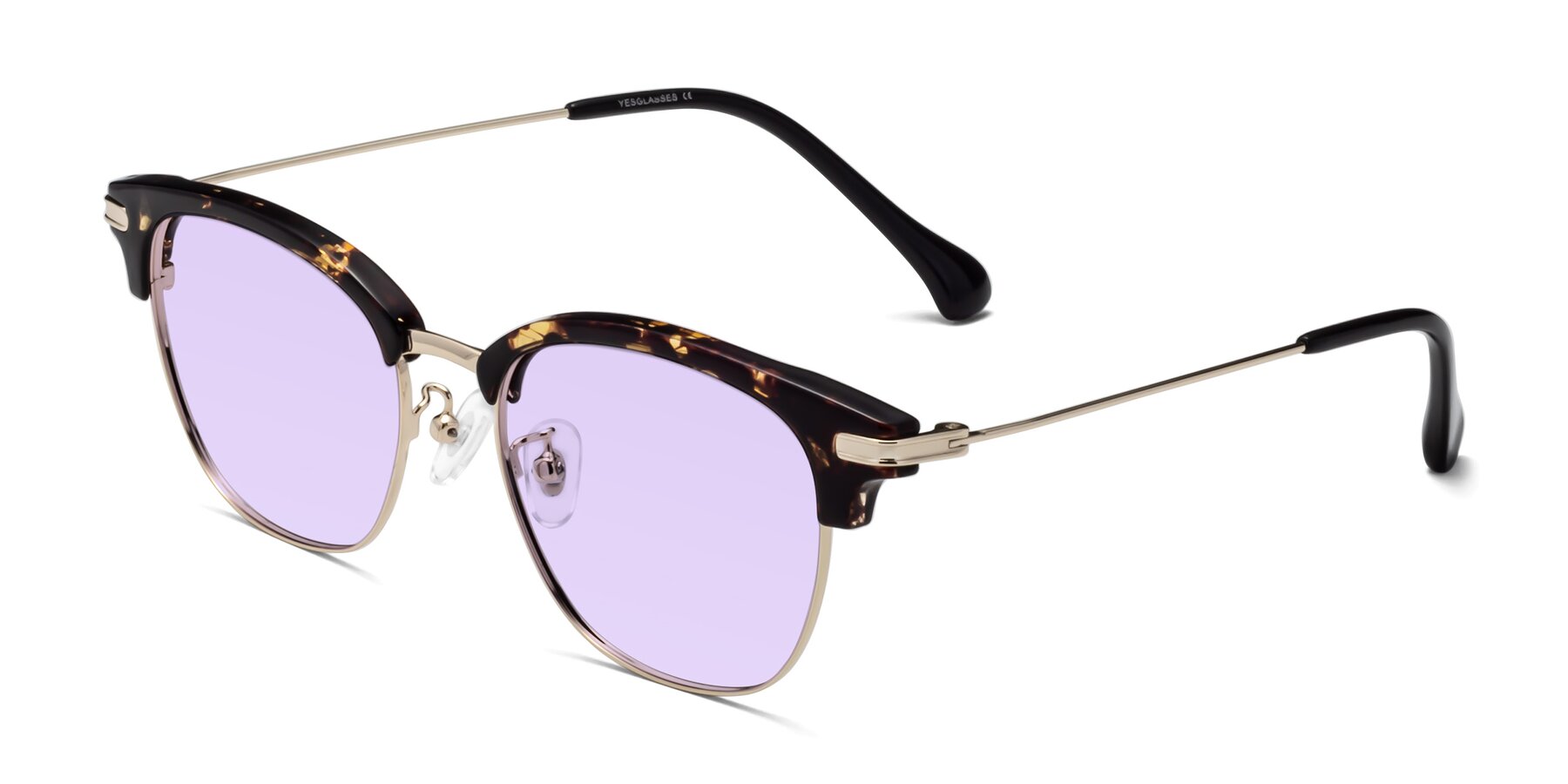 Angle of Obrien in Tortoise with Light Purple Tinted Lenses