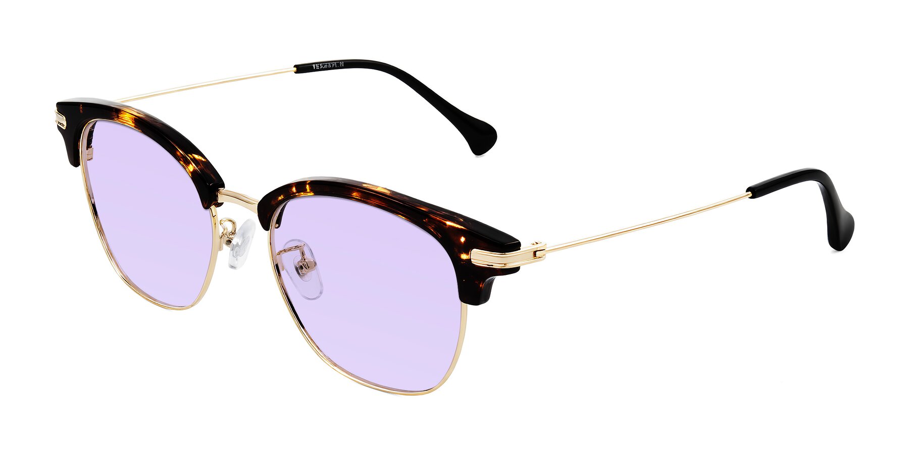 Angle of Obrien in Tortoise with Light Purple Tinted Lenses