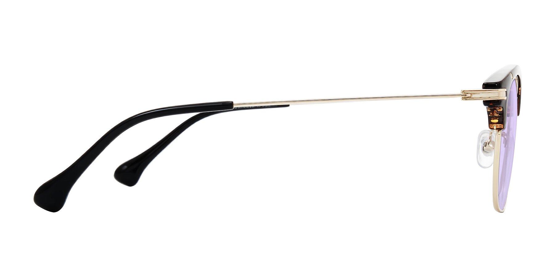 Side of Obrien in Tortoise with Light Purple Tinted Lenses