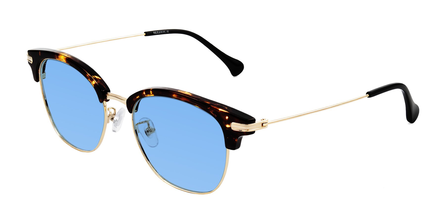 Angle of Obrien in Tortoise with Medium Blue Tinted Lenses