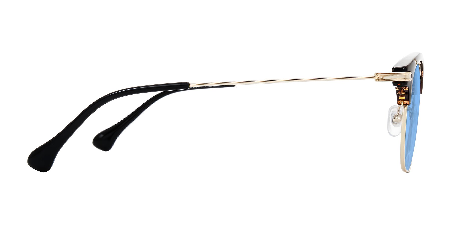 Side of Obrien in Tortoise with Medium Blue Tinted Lenses