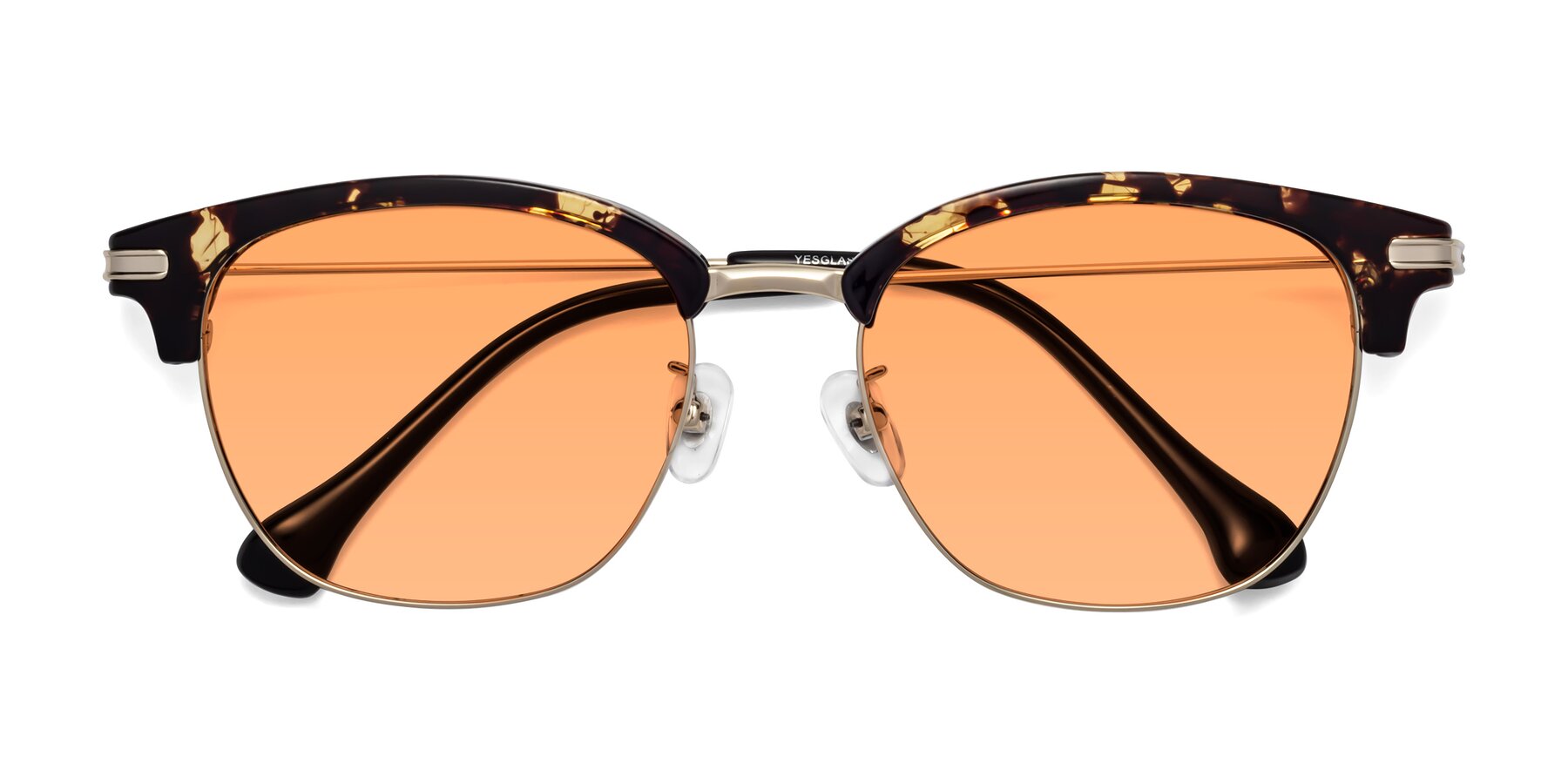 Folded Front of Obrien in Tortoise with Medium Orange Tinted Lenses