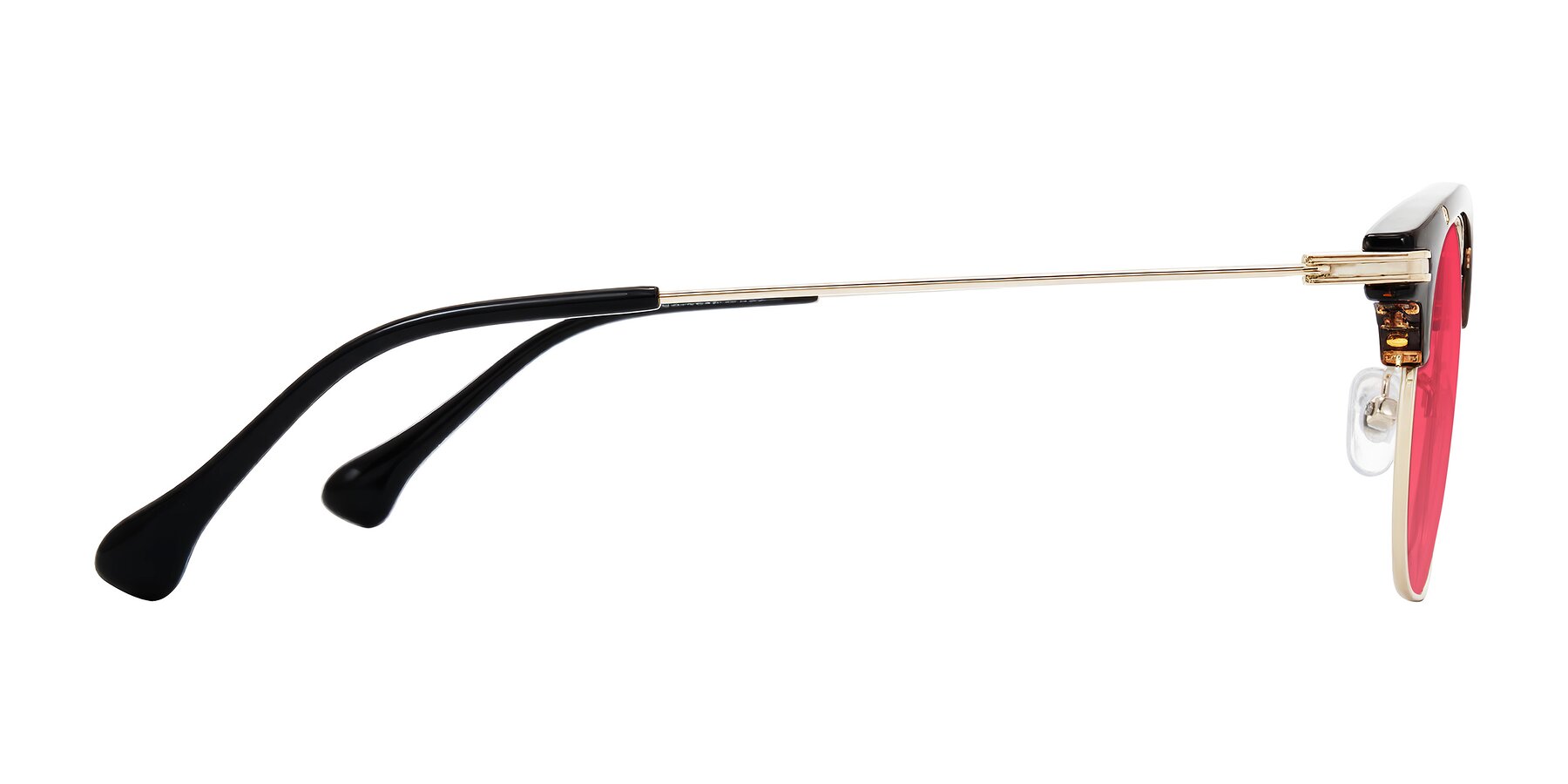 Side of Obrien in Tortoise with Red Tinted Lenses