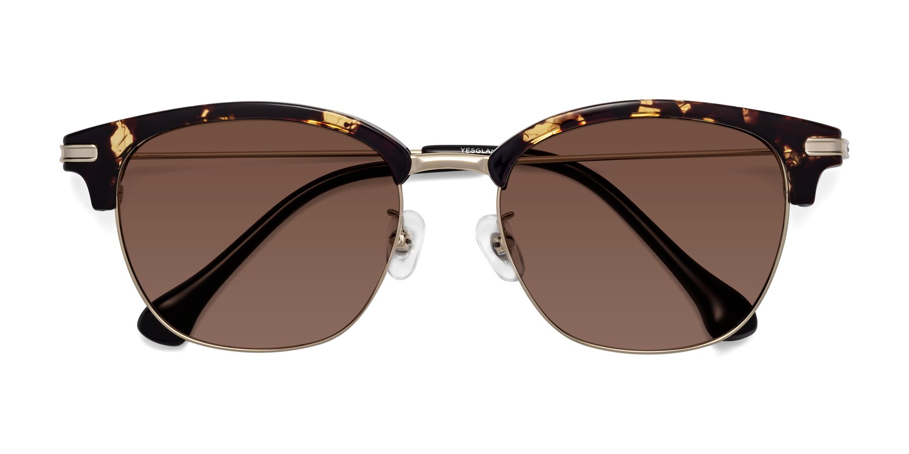 Folded Front of Obrien in Tortoise with Brown Tinted Lenses