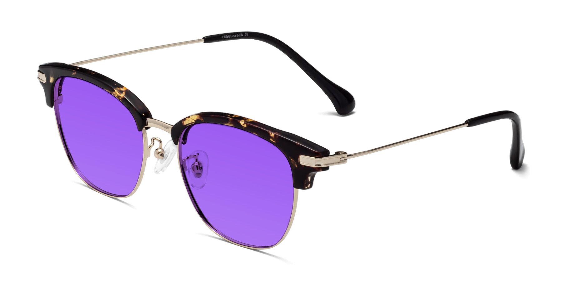 Angle of Obrien in Tortoise with Purple Tinted Lenses