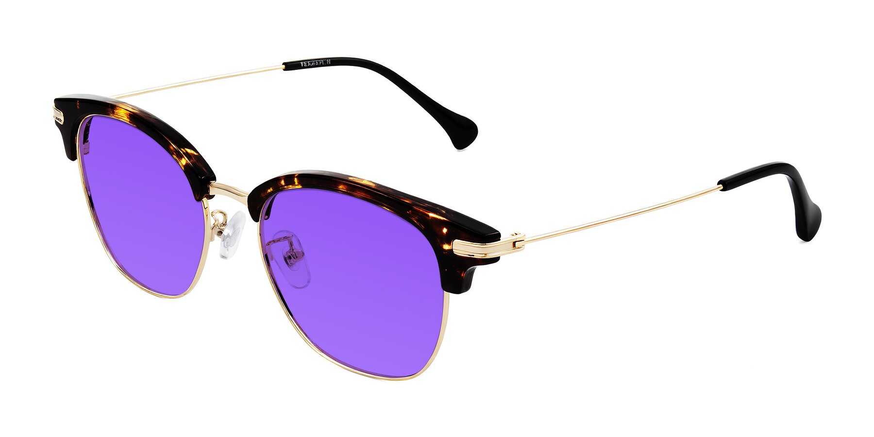Angle of Obrien in Tortoise with Purple Tinted Lenses