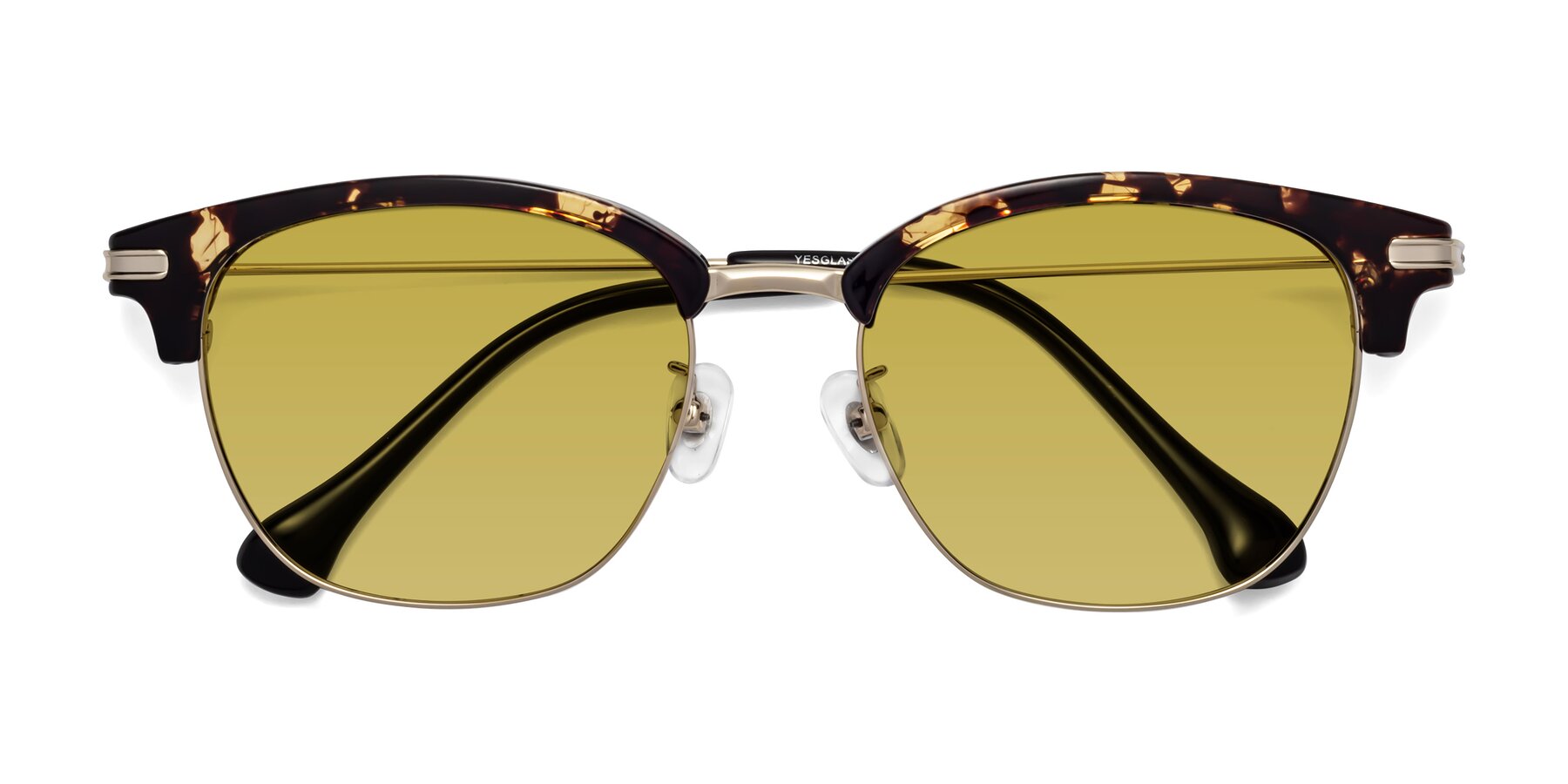 Folded Front of Obrien in Tortoise with Champagne Tinted Lenses