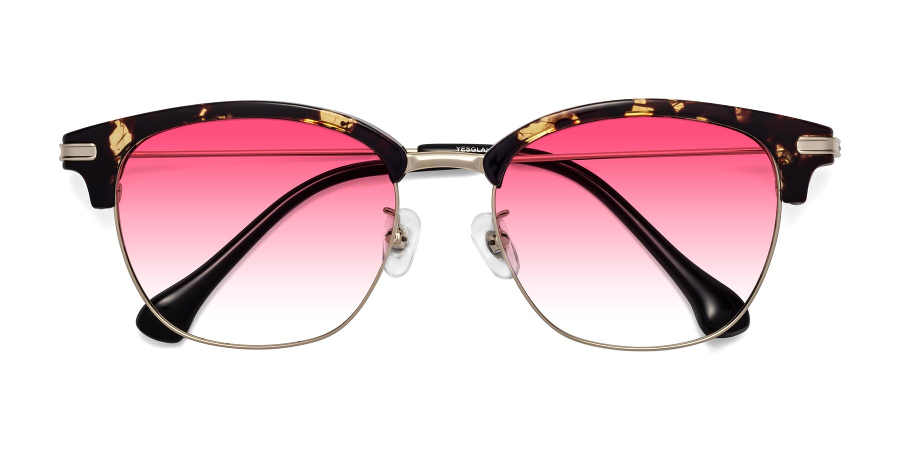 Folded Front of Obrien in Tortoise with Pink Gradient Lenses