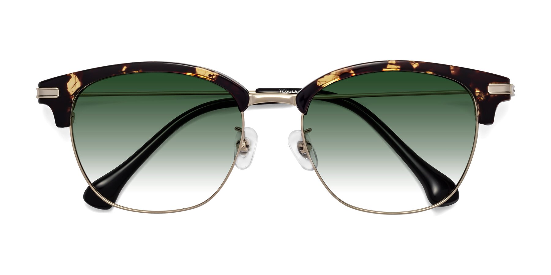 Folded Front of Obrien in Tortoise with Green Gradient Lenses