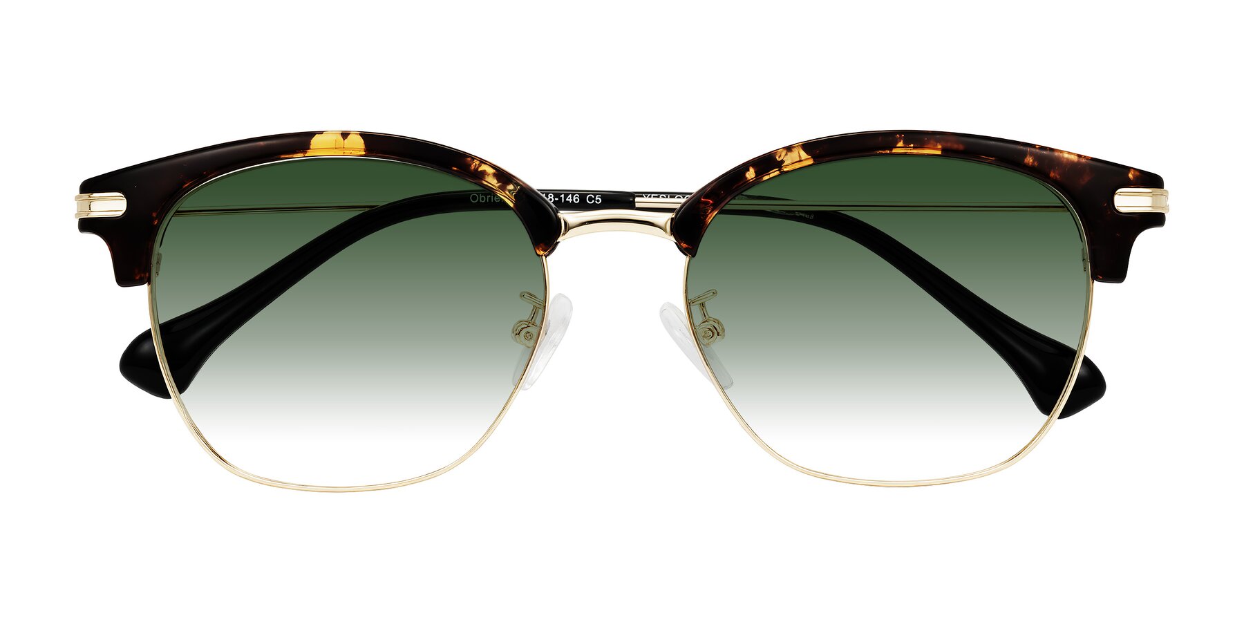 Folded Front of Obrien in Tortoise with Green Gradient Lenses