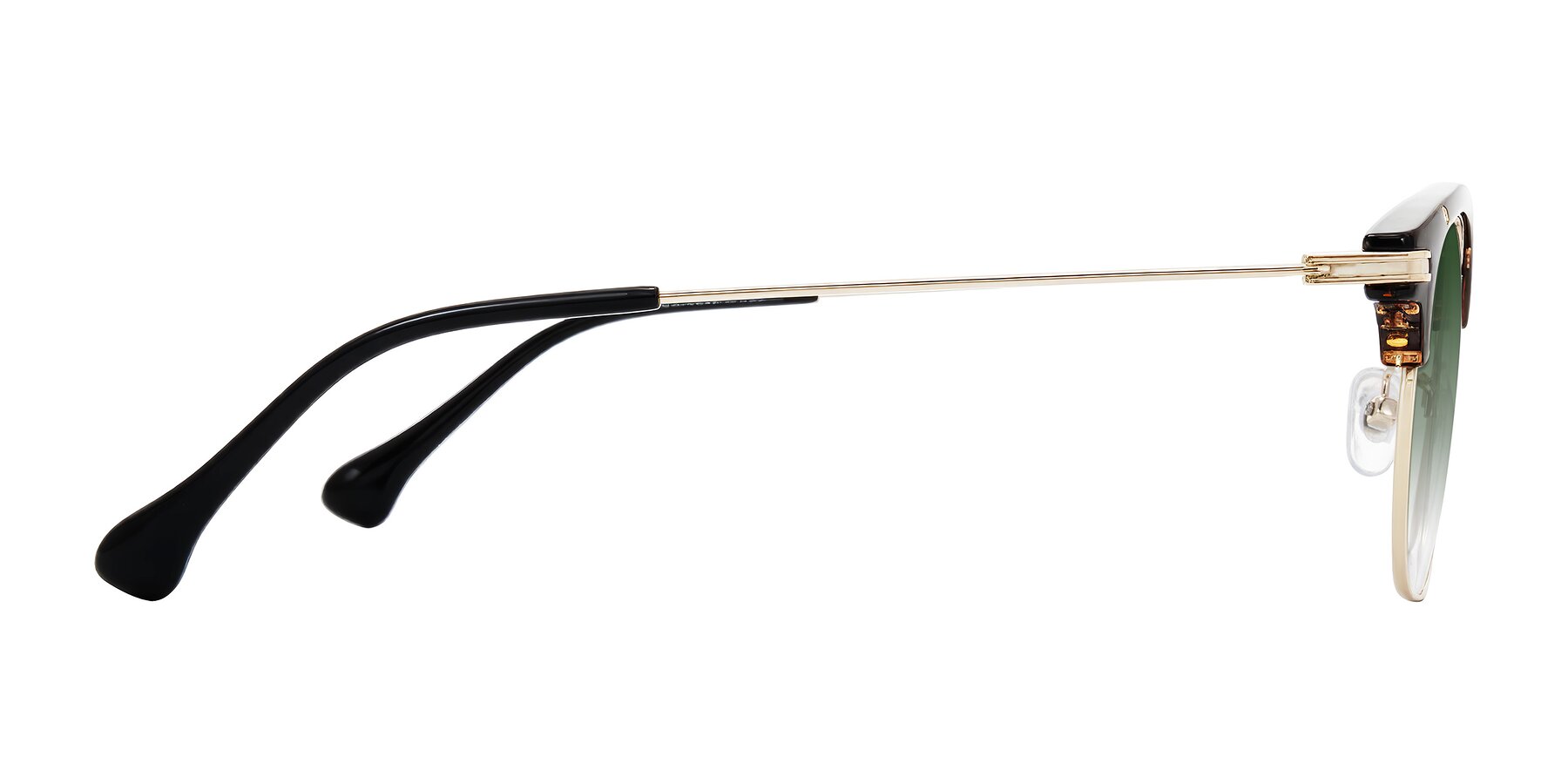 Side of Obrien in Tortoise with Green Gradient Lenses