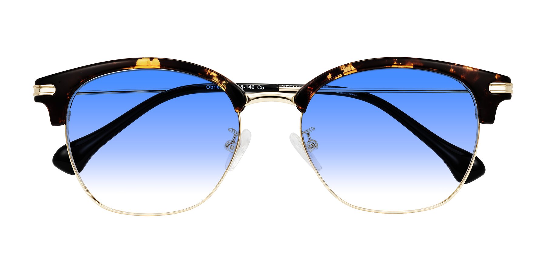 Folded Front of Obrien in Tortoise with Blue Gradient Lenses