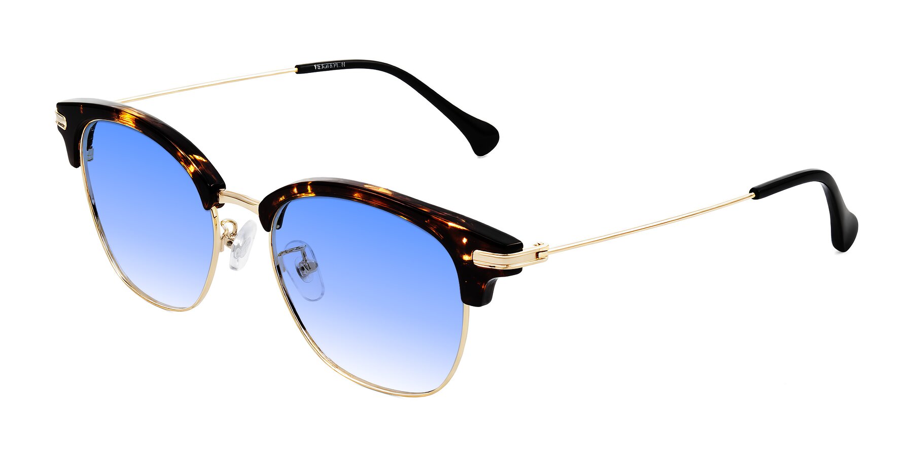Angle of Obrien in Tortoise with Blue Gradient Lenses