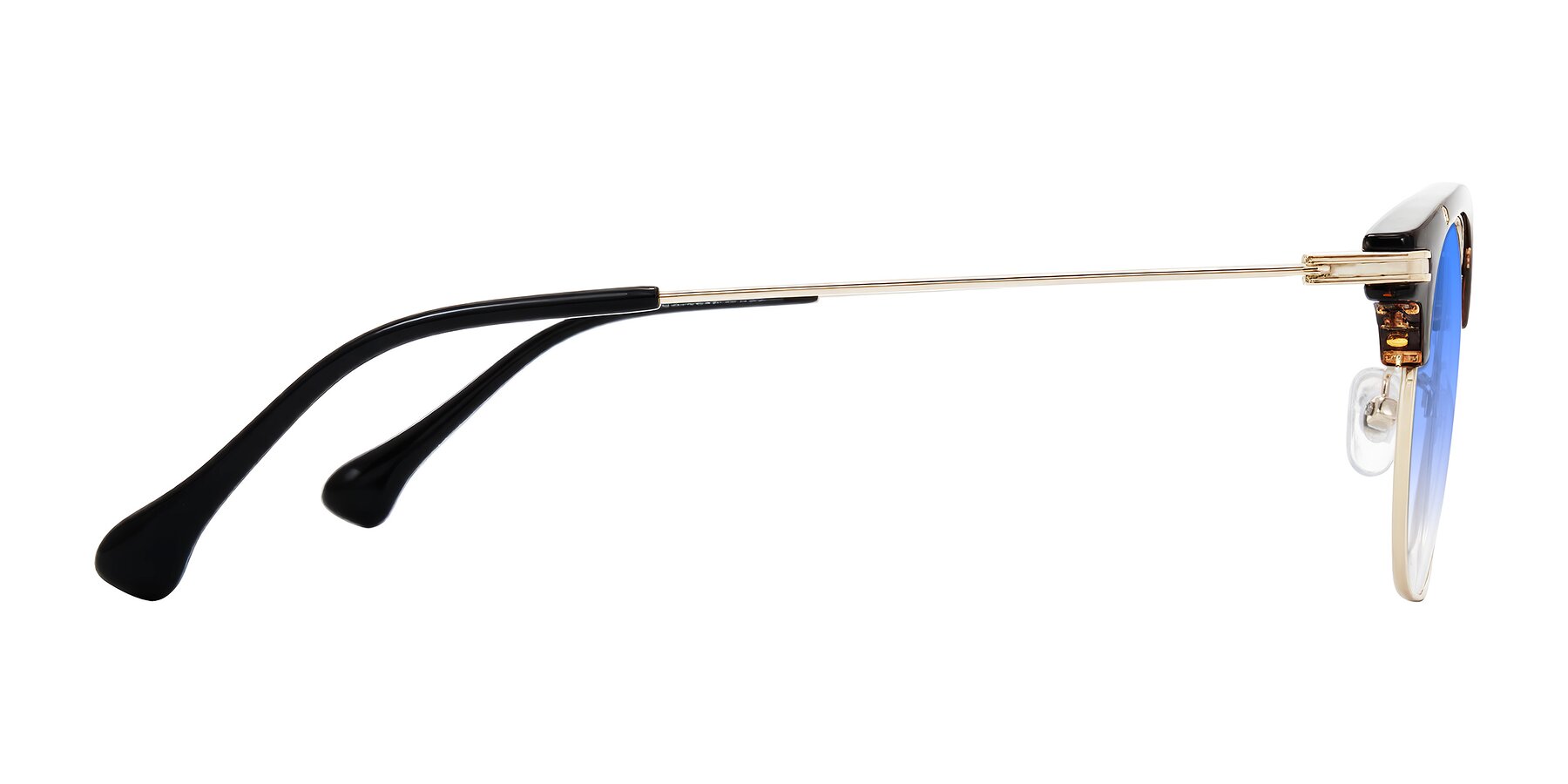 Side of Obrien in Tortoise with Blue Gradient Lenses