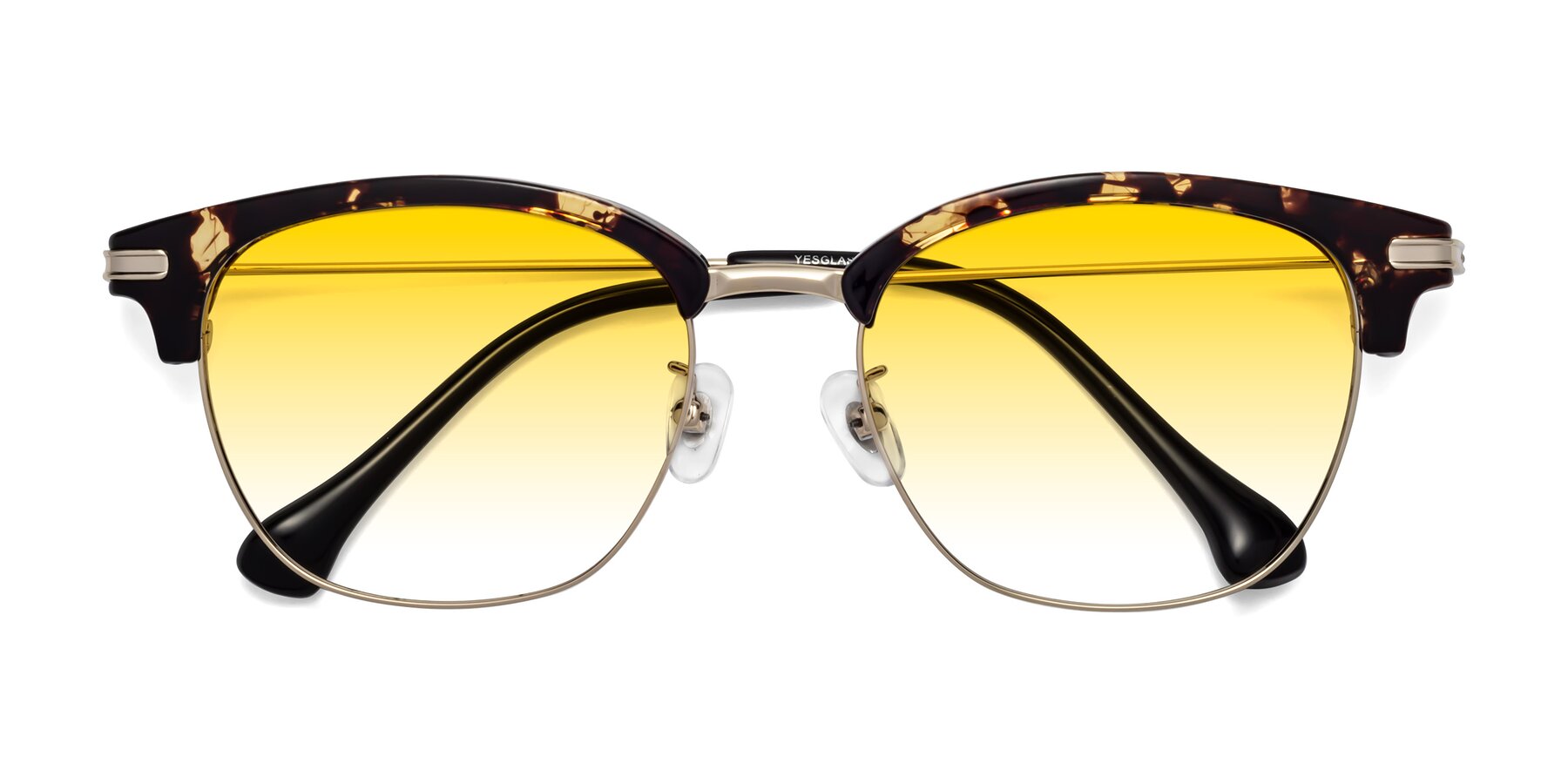 Folded Front of Obrien in Tortoise with Yellow Gradient Lenses