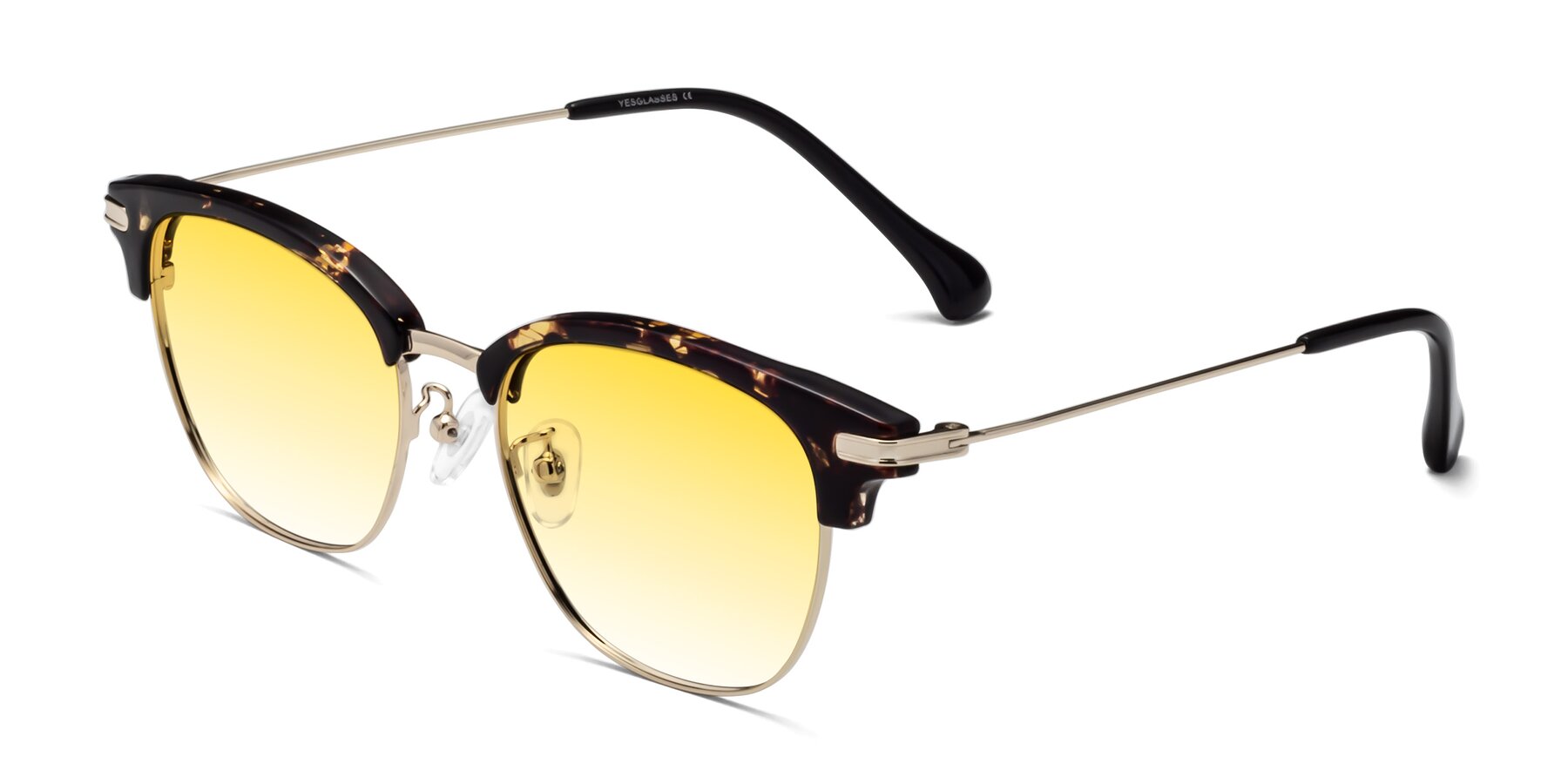 Angle of Obrien in Tortoise with Yellow Gradient Lenses