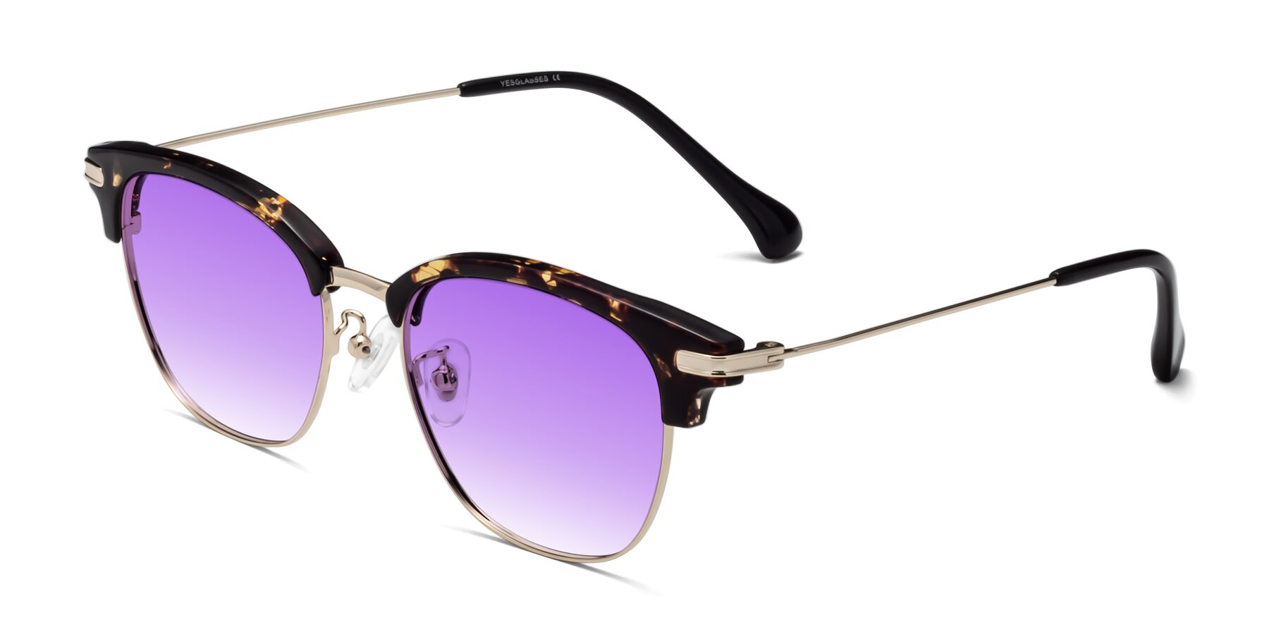 Angle of Obrien in Tortoise with Purple Gradient Lenses