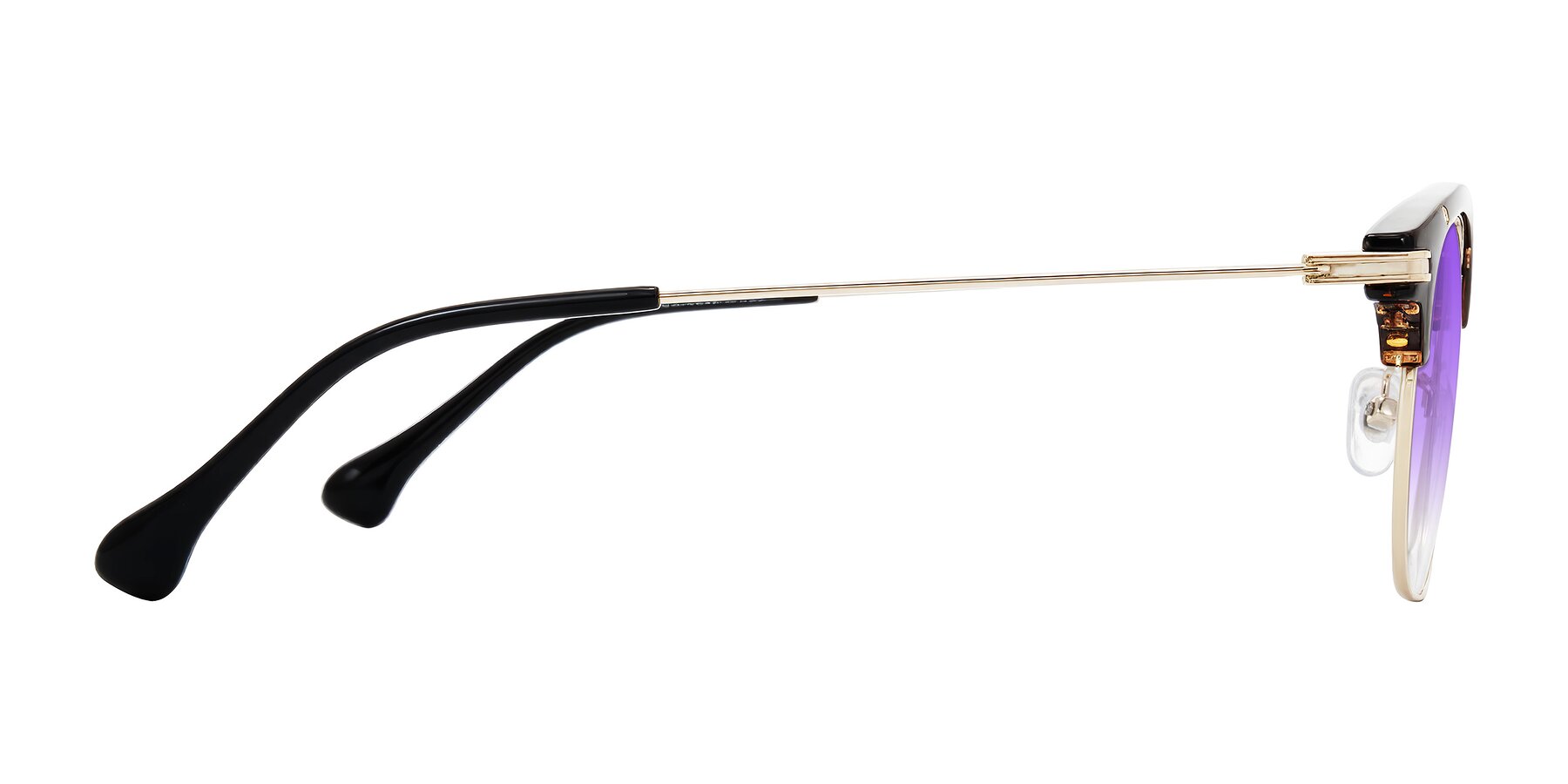 Side of Obrien in Tortoise with Purple Gradient Lenses